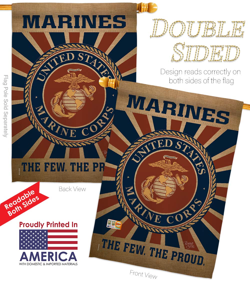 USMC Semper Fi Garden Flag - Double-Sided 28x40 Inch Marine Corps Yard Banner for Veterans, Military Decor - Made in USA | Perfect for Patriotic Home, Front Yard & Armed Forces Tribute