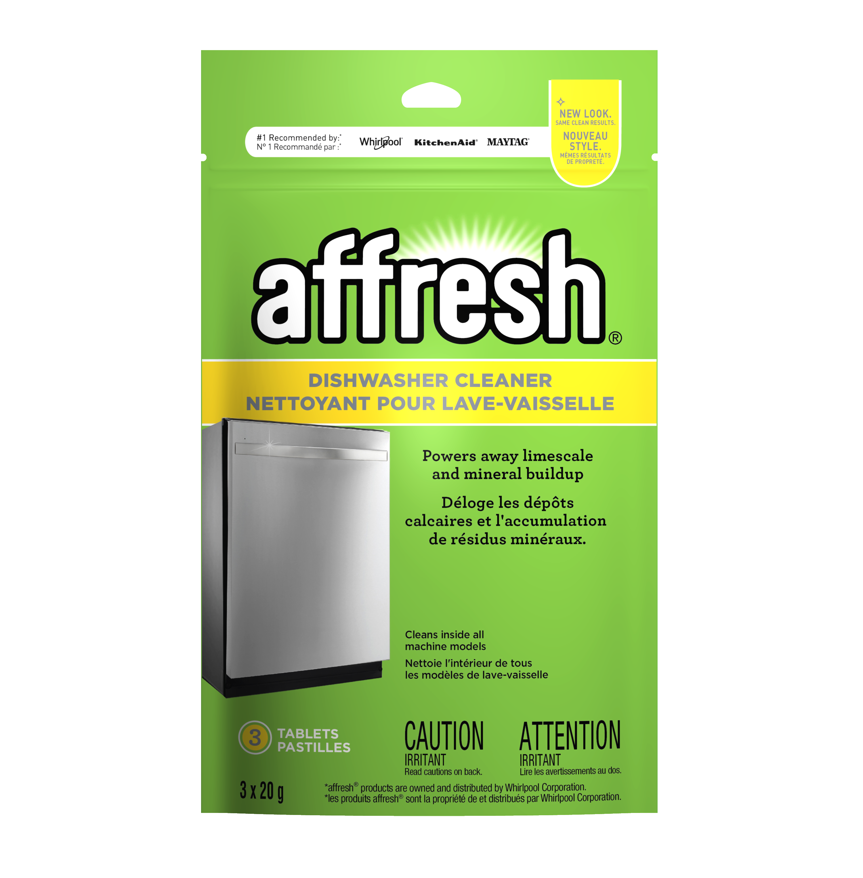 Affresh Dishwasher Cleaner W10288149B - Deep Cleans & Deodorizes Dishwashers - Removes Limescale & Buildup - 6 Month Supply - Ideal for Kitchen & Home Maintenance