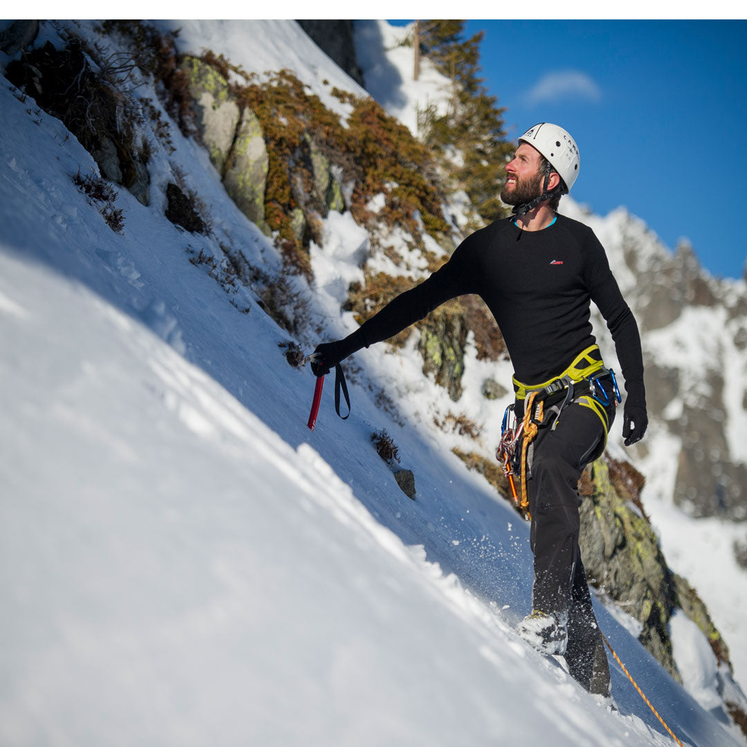 Premium Merino Wool Men's Long Sleeve Base Layer Top - Soft & Breathable Thermal Shirt for Hiking, Skiing & Outdoor Activities