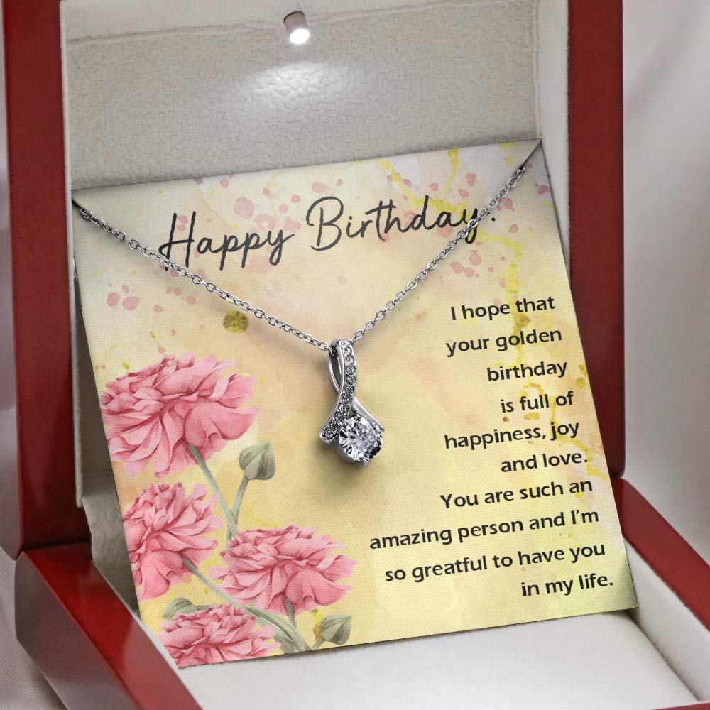 Happy Birthday Necklace for Women - Golden Gift for Her, Sister, Daughter | Party & Celebration