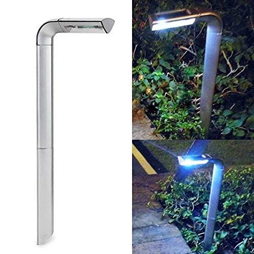 UBERSWEET® 8-Pack Solar Powered L-Shaped Garden Path Lights - White LED Landscape Lighting for Walkways, Driveways & Outdoor Decor