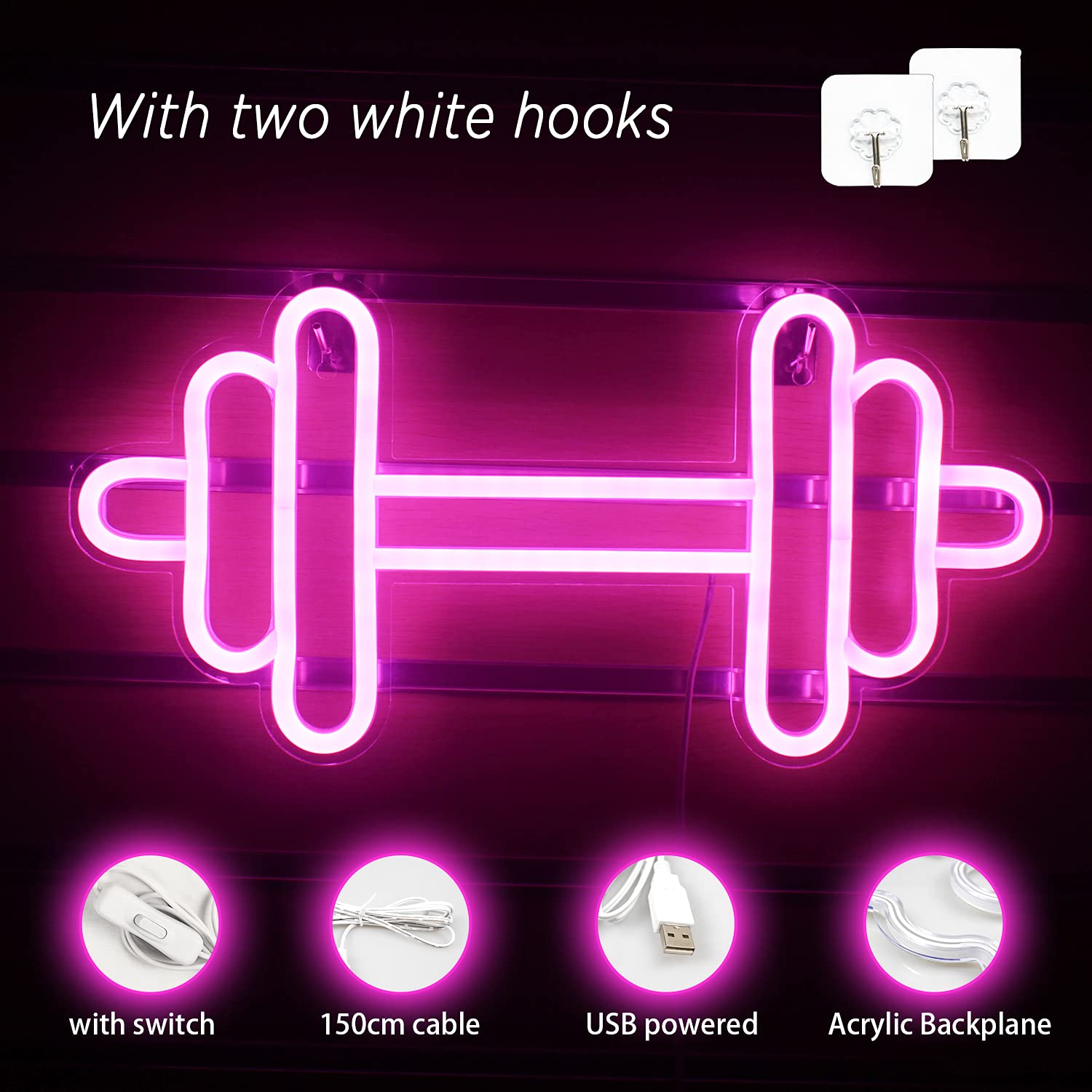 LED Neon Sign Wall Light - USB Powered Moon Neon Sign for Indoor & Outdoor Decor - Perfect for Wedding, Birthday Party, Bedroom & Home Decoration