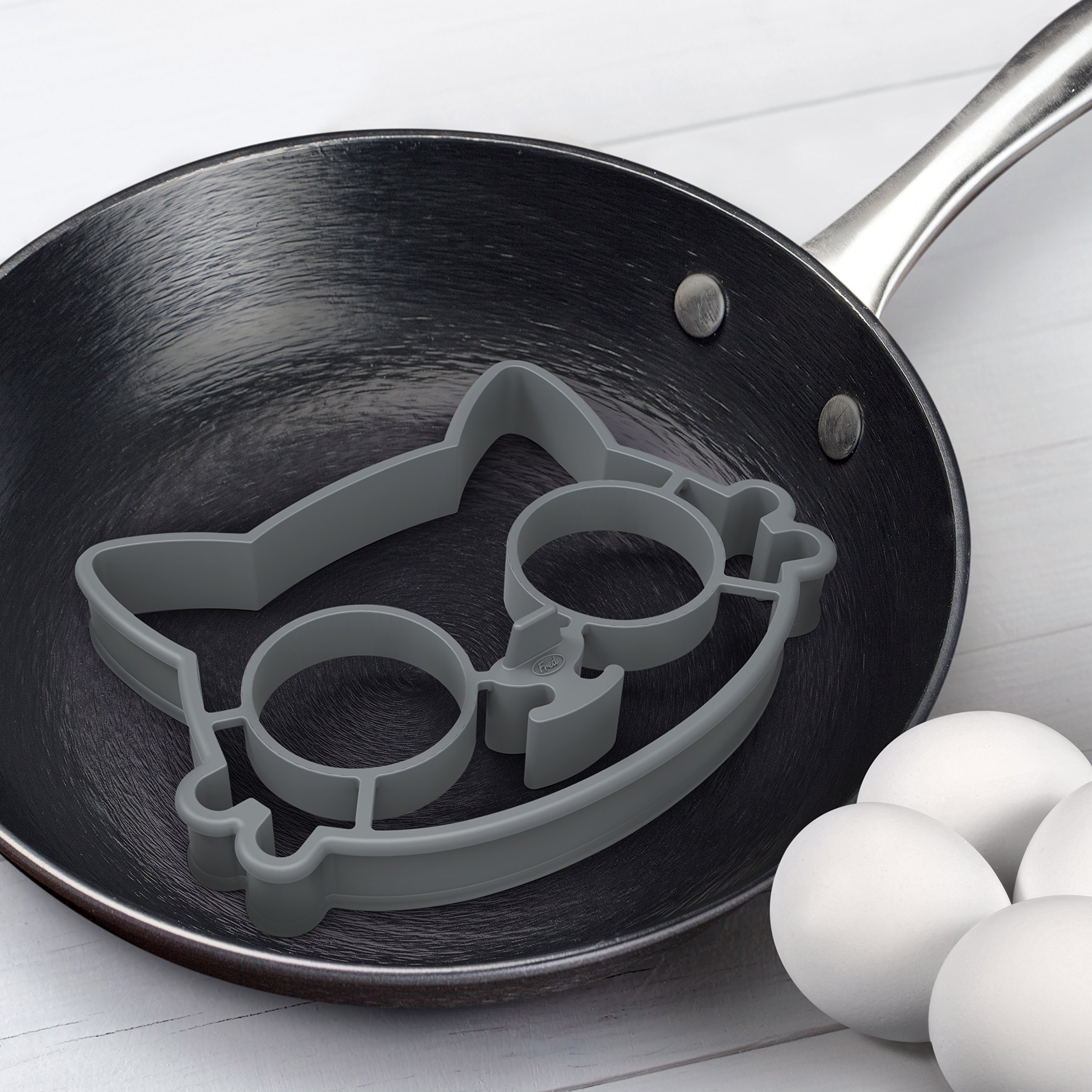 Genuine Fred FUNNY SIDE UP Silicone Egg Mold - Cute Cat Shape for Perfect Sunny-Side Up Eggs | Great for Breakfast, Kids Meals & Kitchen Decor