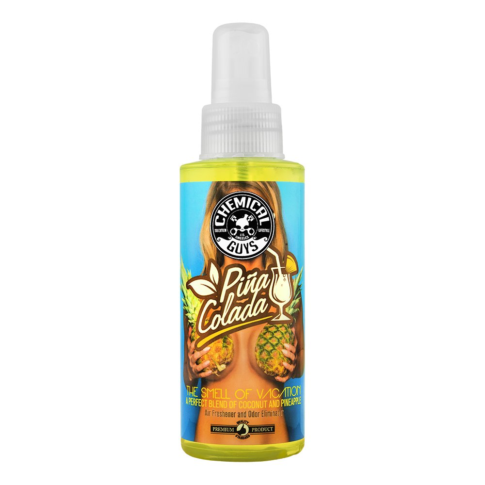 Chemical Guys AIR22904 Premium Air Freshener & Odor Eliminator - 4 Oz Piña Colada Scent - Car, Home & Office Freshener - Eliminates Bad Smells Instantly