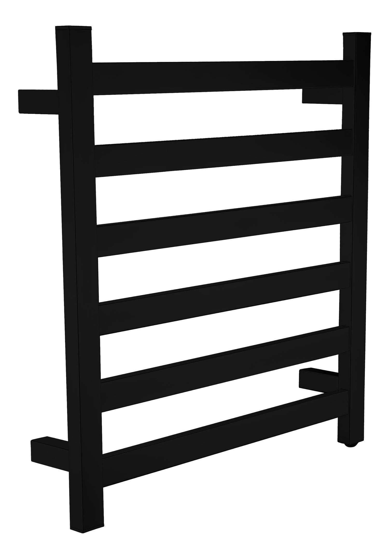 ANZZI 6-Bar Stainless Steel Wall Mounted Towel Warmer - Matte Black Finish | Bathroom Luxury Heated Towel Rack for Spa, Hotel & Home Use
