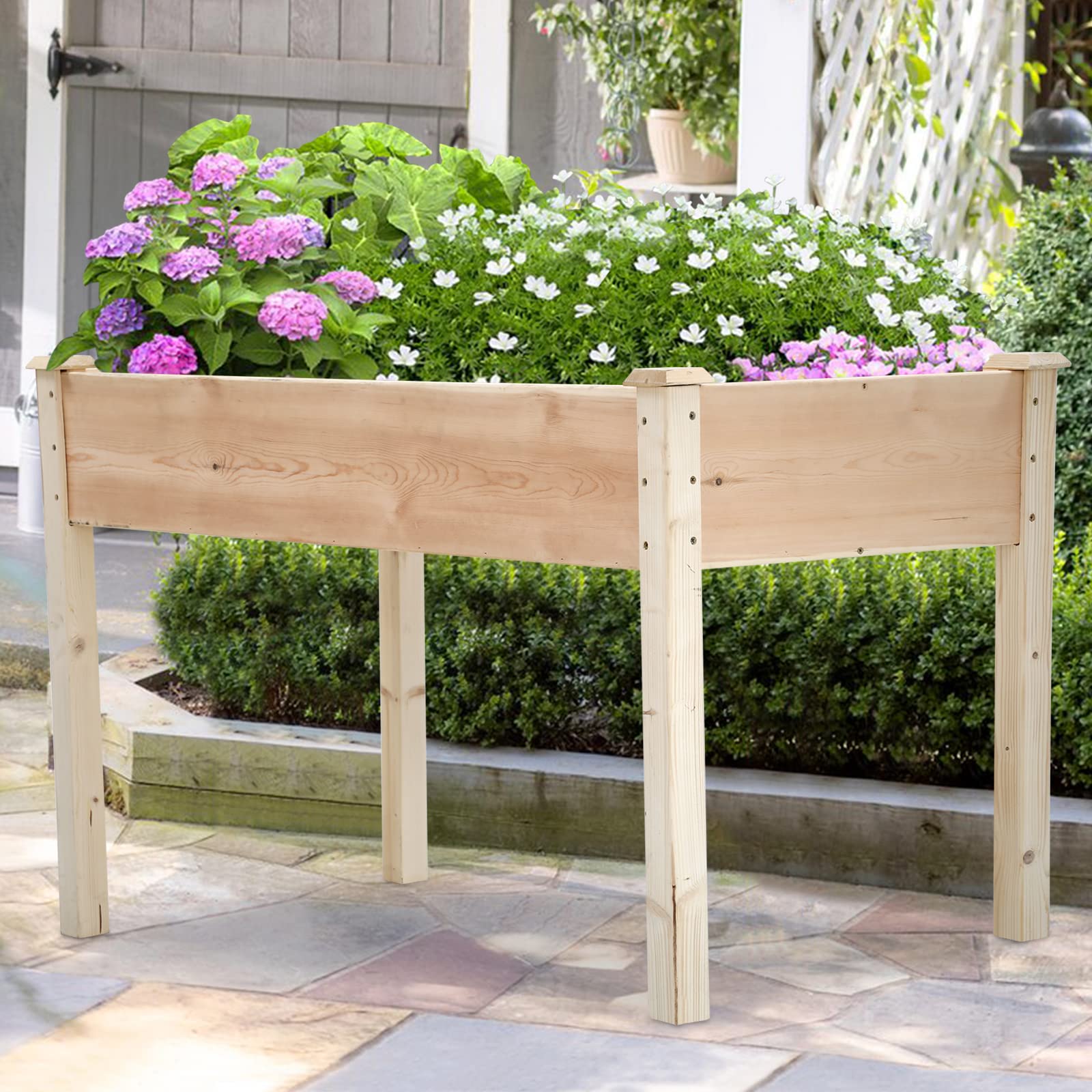 Elevated Garden Bed Kit - Large Outdoor Wooden Raised Planter Box with Legs for Vegetables, Flowers & Herbs | Deep Root Gardening, Patio, Backyard & Balcony Planting Solution