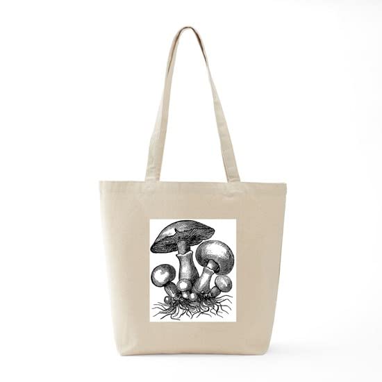 Vintage Mushroom Illustration Canvas Tote Bag - Eco-Friendly Reusable Shopping Bag for Groceries, Beach & Farmers Market | Natural Cotton Carryall for Women & Men