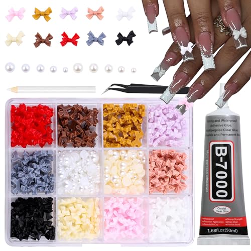 Set 8：10 Color Bow Nail Charms