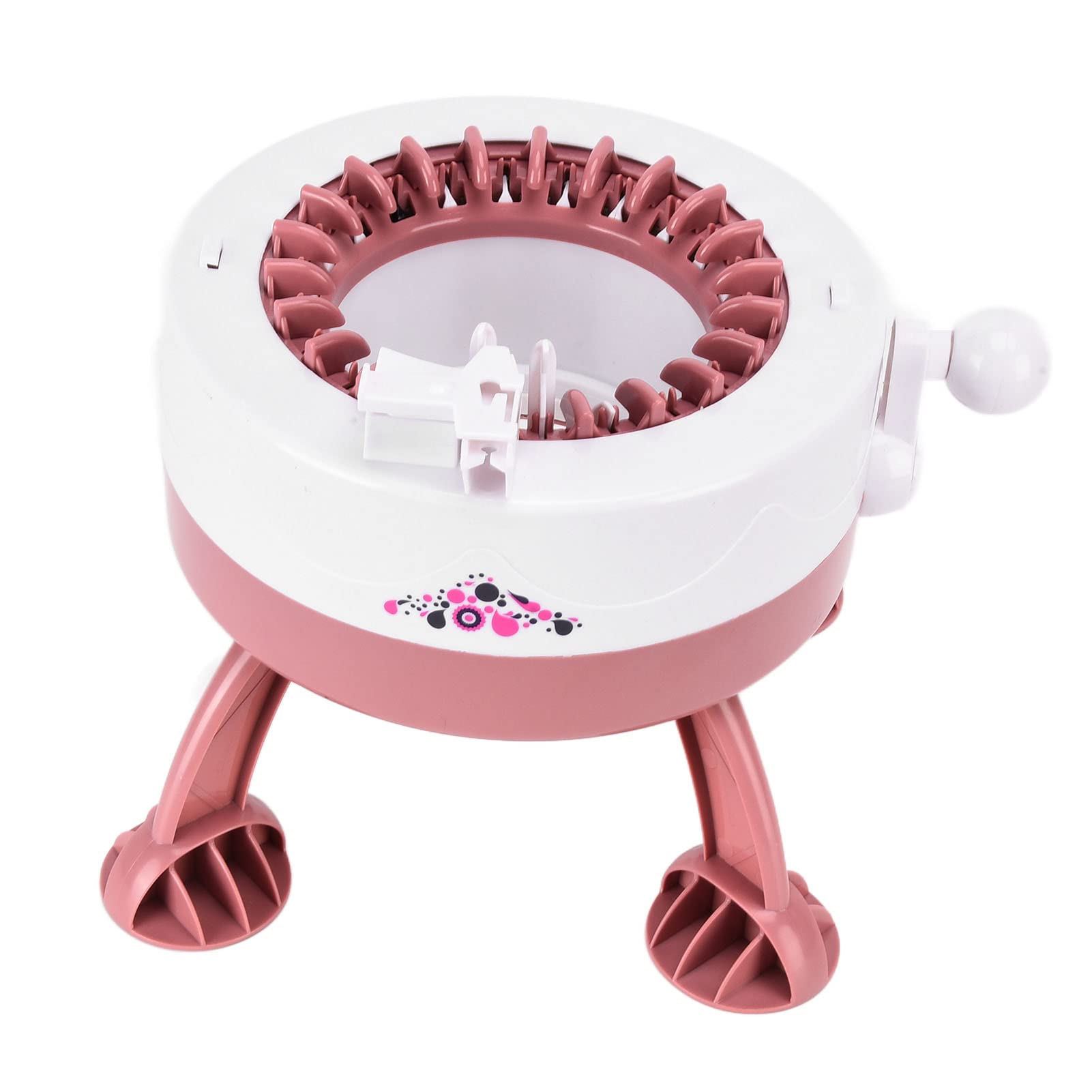 22 Needles Circular Knitting Machine - Dual Modes Crochet Device for Easy DIY Crafts | Perfect for Home Handicraft Projects & Gift Making (Coral Red)