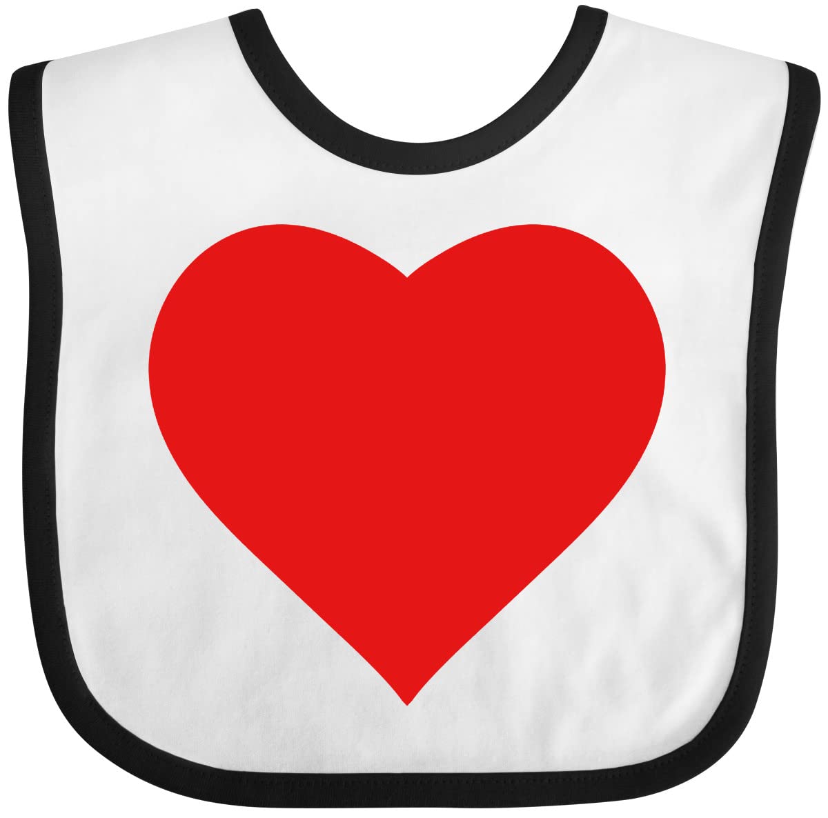 Inktastic Red Heart Baby Bib - Soft & Absorbent Drool Bib for Infants & Toddlers - Perfect for Feeding, Teething, and Everyday Use