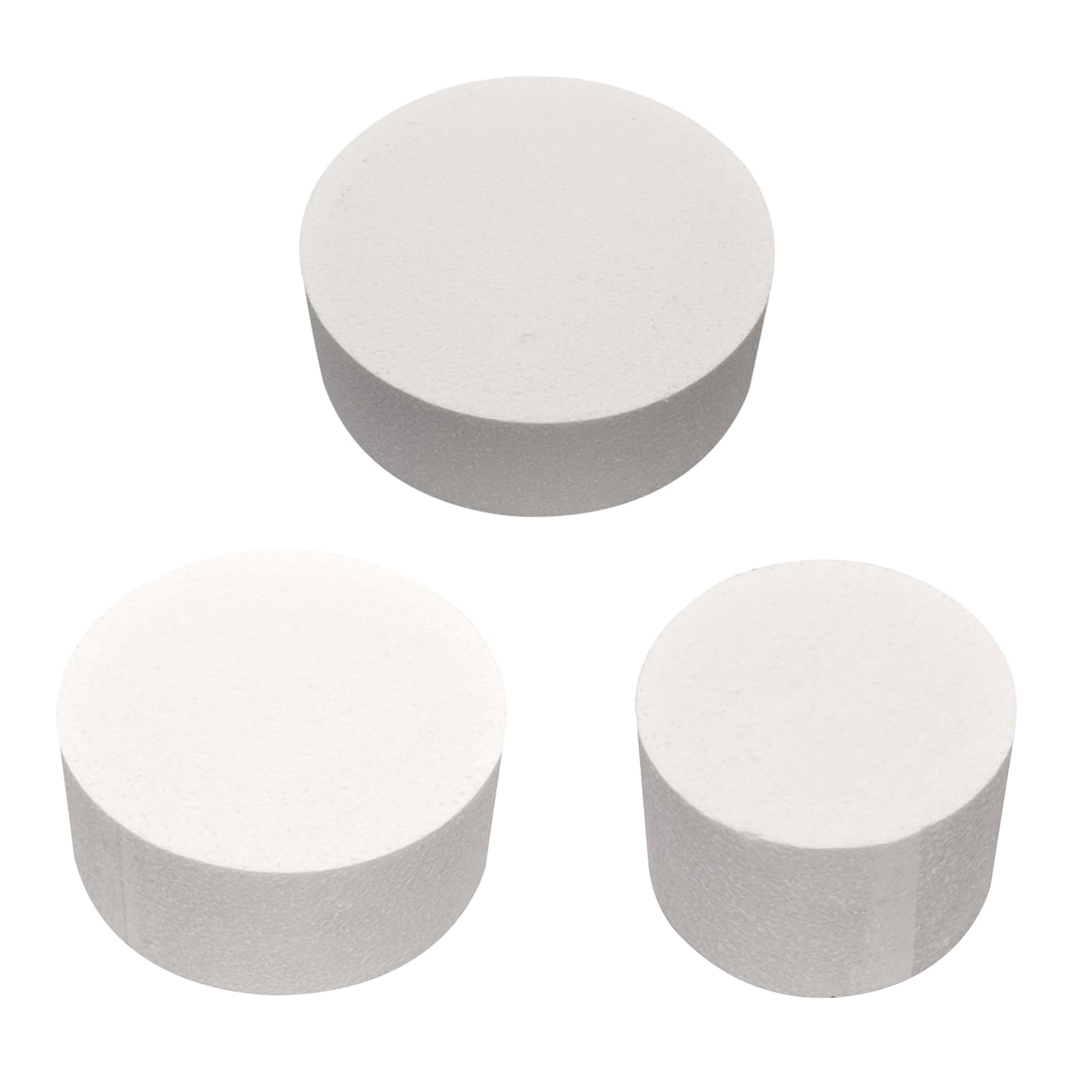 Premium Round Cake Foam Dummy Set for Birthday & Wedding Displays - 4 to 14 Inches (10 Inch White) | Perfect for Cake Decorating Practice, Dessert Table Centerpieces, and Bakery Shop Displays