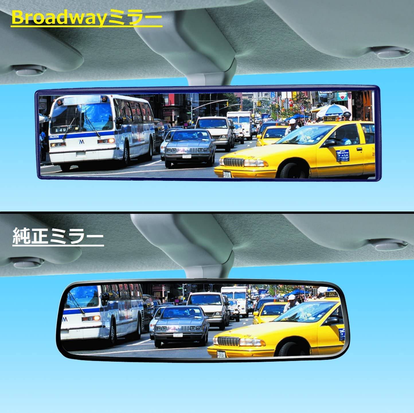 Napolex Broadway Mirror JDM Car Wide Angle Rear View Mirror 240mm 270mm 300mm - Enhanced Visibility for Safer Driving & Parking