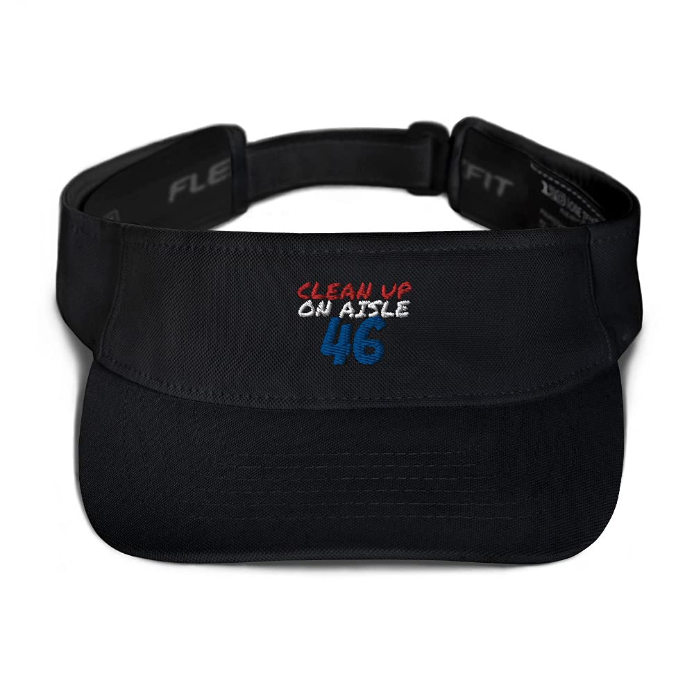 Clean Up On Aisle 46 Hat - Funny Political Visor Cap - Impeach Biden Novelty Design - Perfect for Protests, Rallies & Political Satire Events