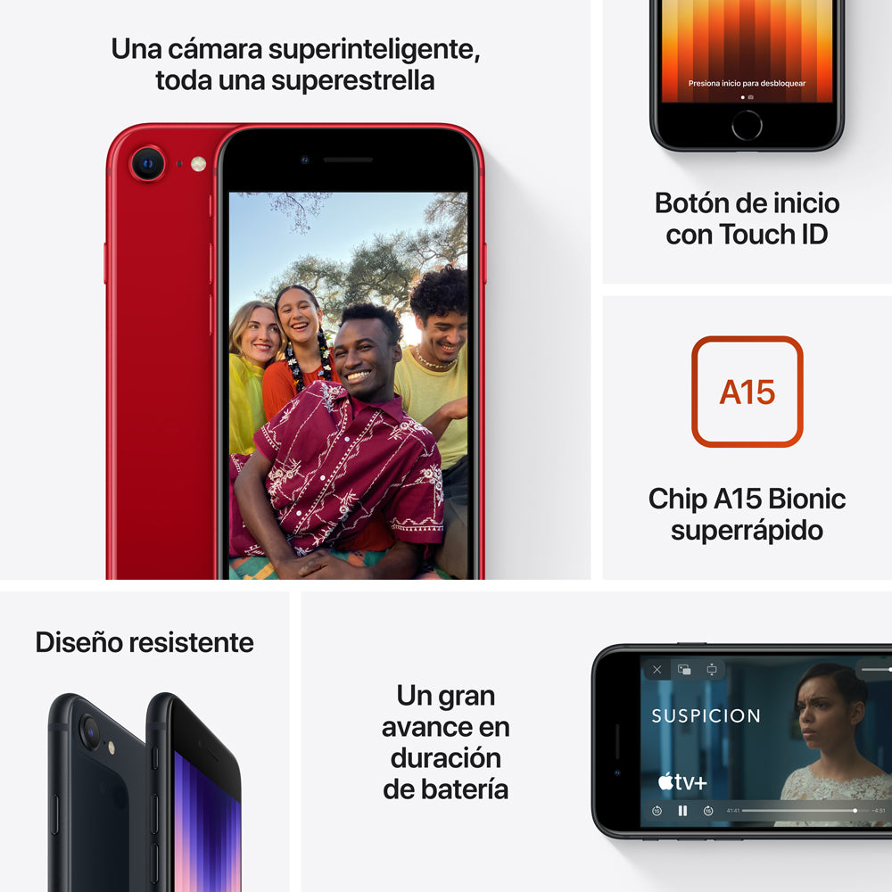 Apple iPhone SE (2022) 64GB - Red | Unlocked Smartphone for Work, Travel & Everyday Use