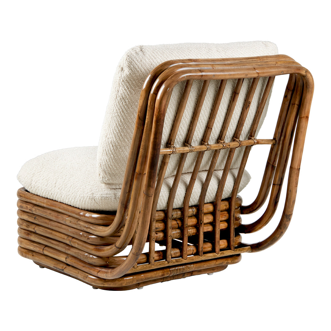 Bohemian 72 Lounge Chair - Handwoven Rattan Outdoor Patio Furniture for Garden, Poolside & Beach Relaxation | Comfortable Boho Style Seating with Cushions