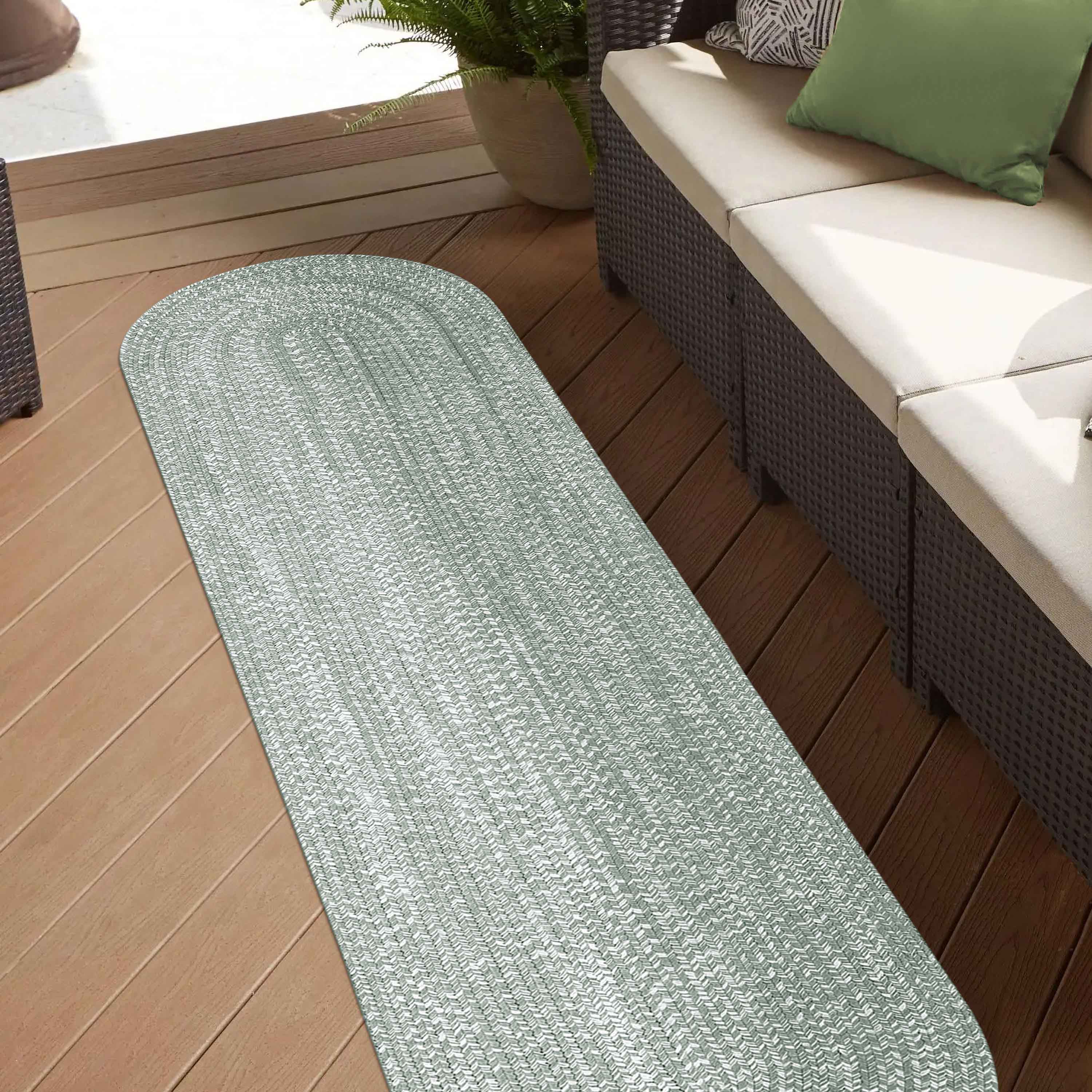 Reversible Braided Area Rug - Non-Slip Two Tone Indoor/Outdoor Rug for Living Room, Bedroom, Patio - Soft & Durable Home Decor
