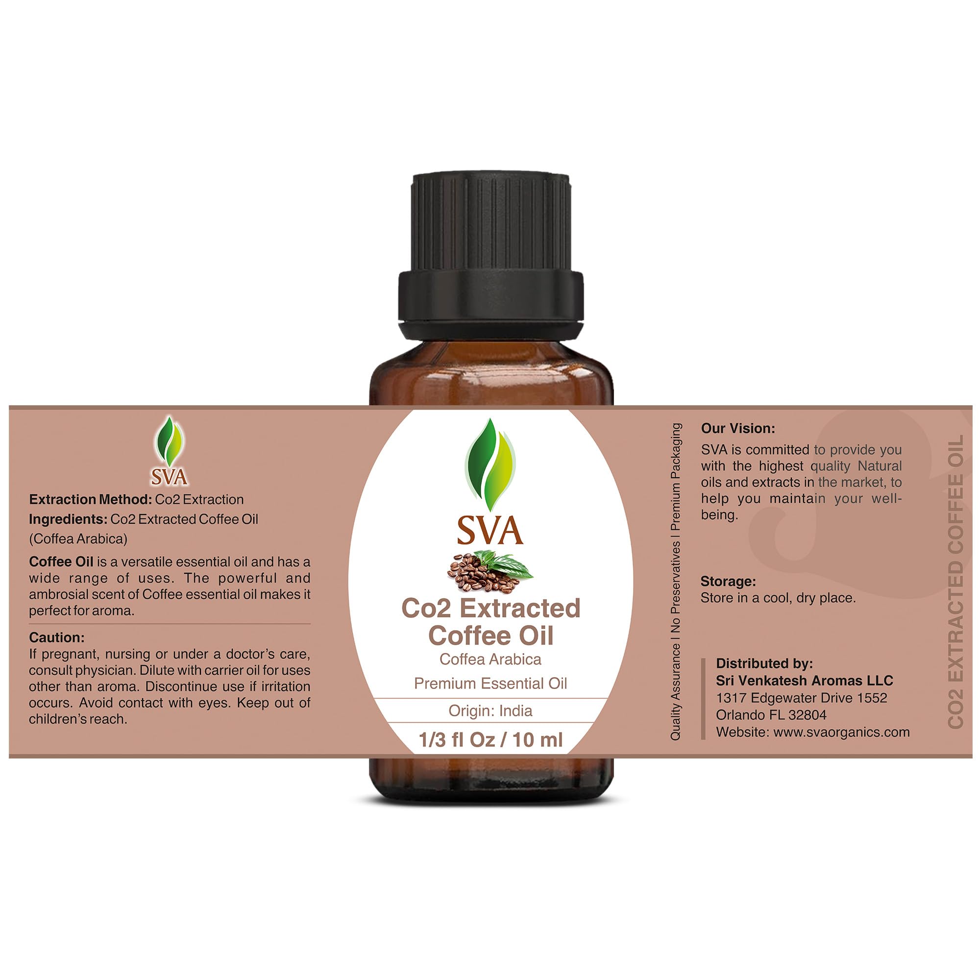 100% Pure Natural Coffee Essential Oil - 1/3 Fl Oz for Aromatherapy, Skin & Hair Care - Perfect for Diffusers, Massage, Soap & Candle Making - Relaxing Scent for Home Spa & Self-Care Rituals
