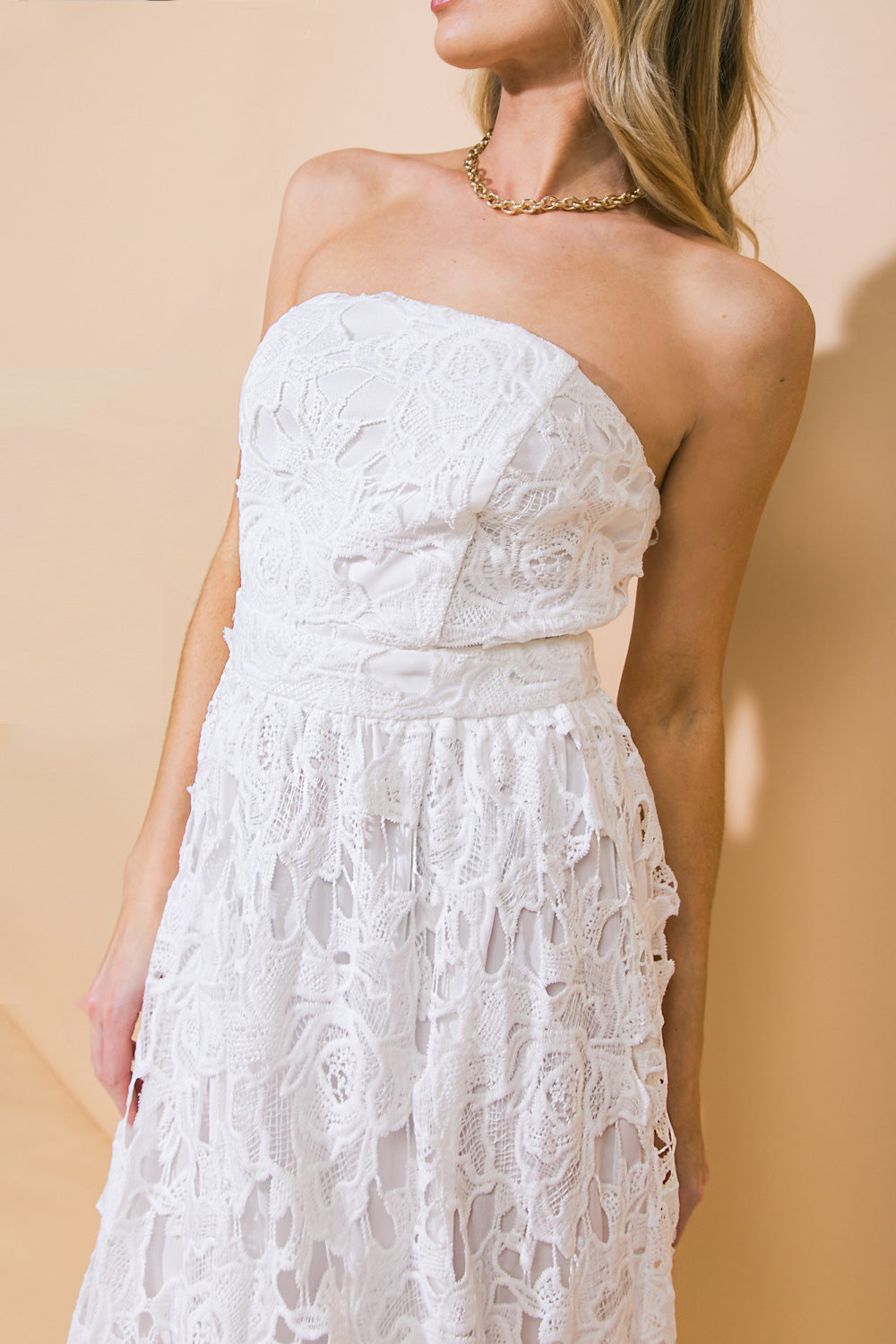 Carefree Nights Lace Midi Dress - Elegant Floral Lace Party Dress for Women, Perfect for Evening Events, Date Nights & Special Occasions