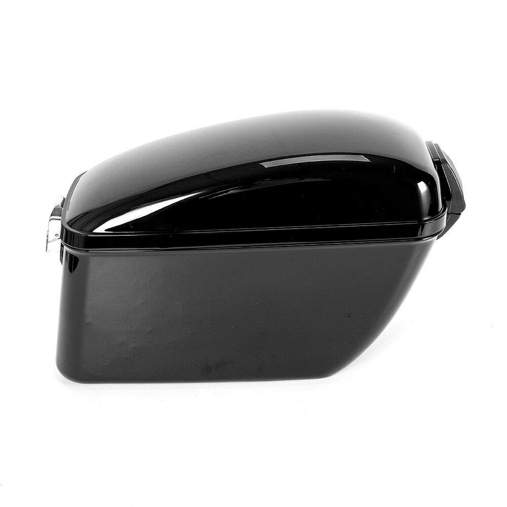 Gdrasuya10 Universal Motorcycle Hard Saddle Bags (2PCS) - Large Black Waterproof Luggage Trunk for Cruiser Bikes with Mounting Brackets - Fits Suzuki, Kawasaki & More - Perfect for Long Rides, Touring & Road Trips