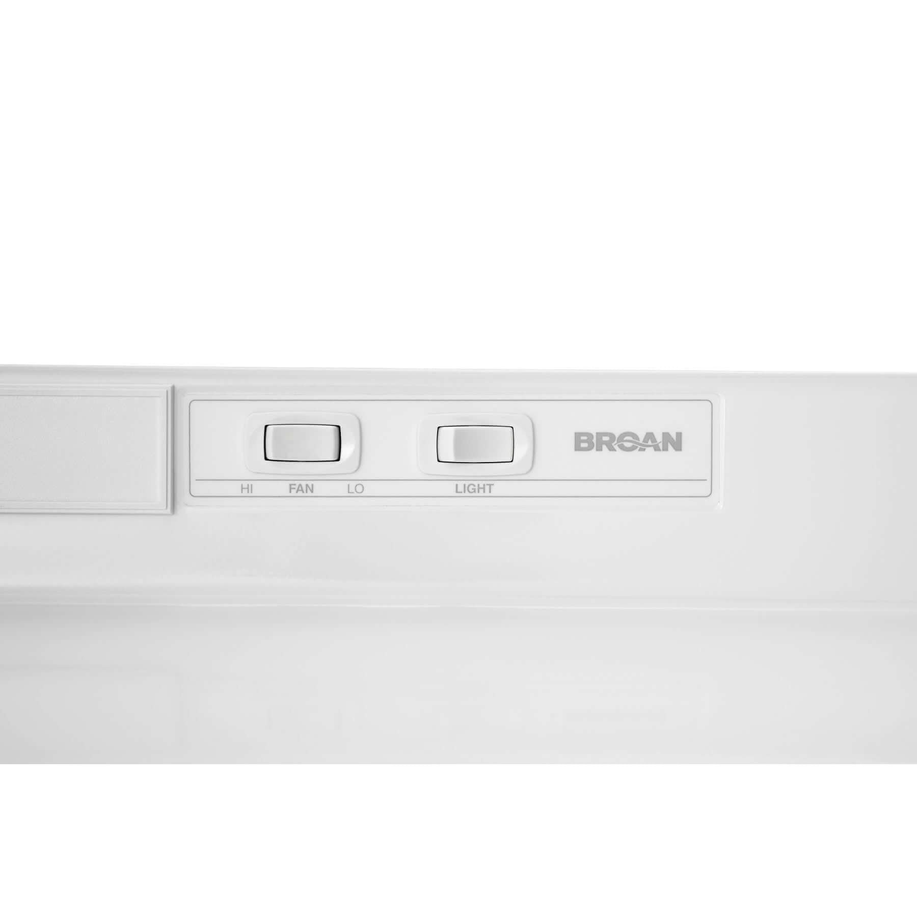 Broan F40000 Series 30-Inch Two-Speed 4-Way Convertible Under Cabinet Range Hood in White (F403011) - Perfect for Kitchen Ventilation & Smoke Removal