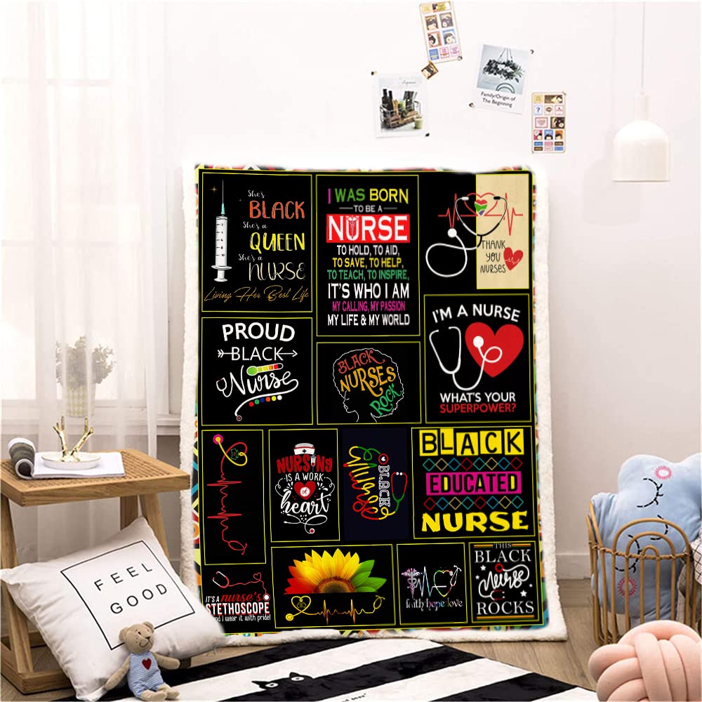 **Premium Sherpa Fleece Throw Blanket for Nurses - Soft, Warm & Fluffy 60