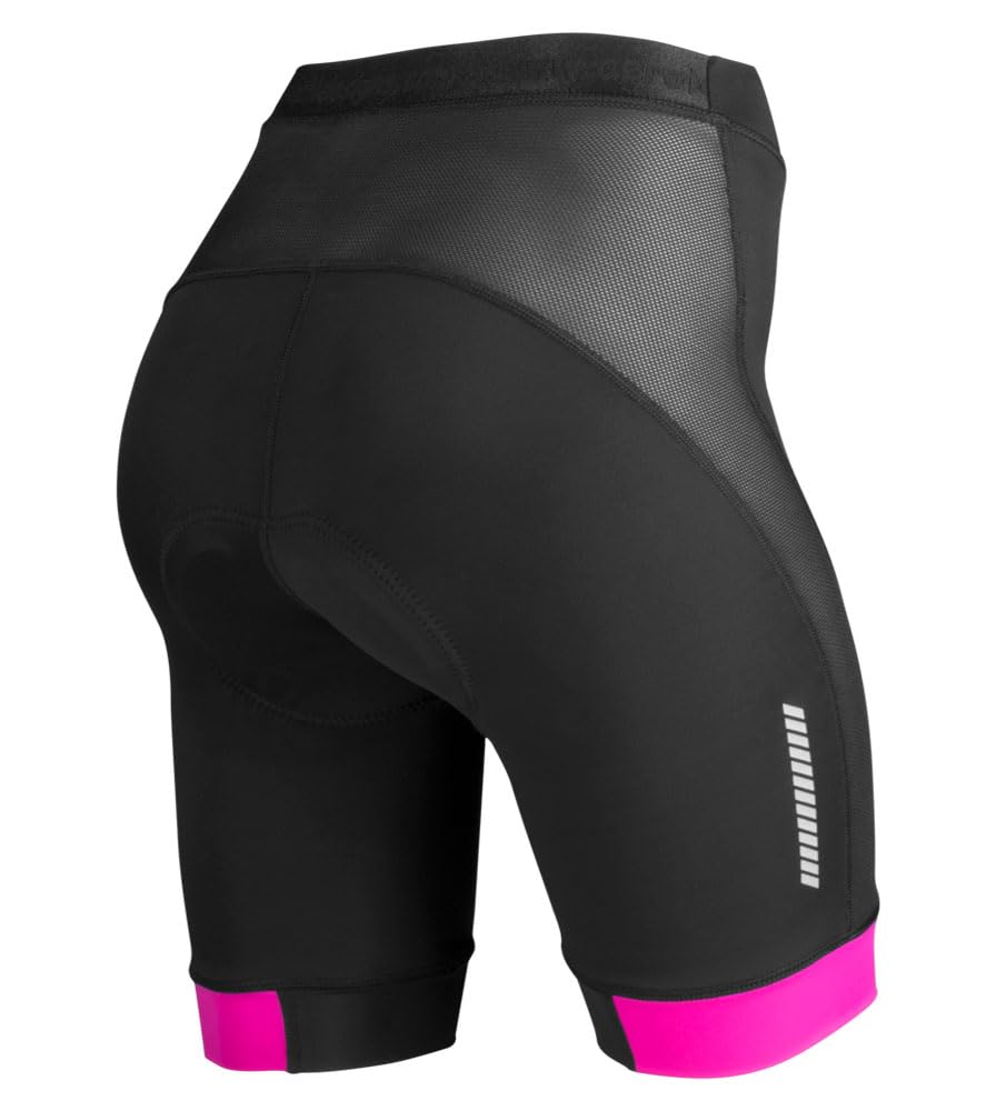 Women's Elite Padded Cycling Shorts - Premium Long Distance Biking Shorts for Road & Mountain Biking | High Comfort Breathable Bike Shorts Made in USA | Perfect for Cycling, Spinning & Outdoor Workouts