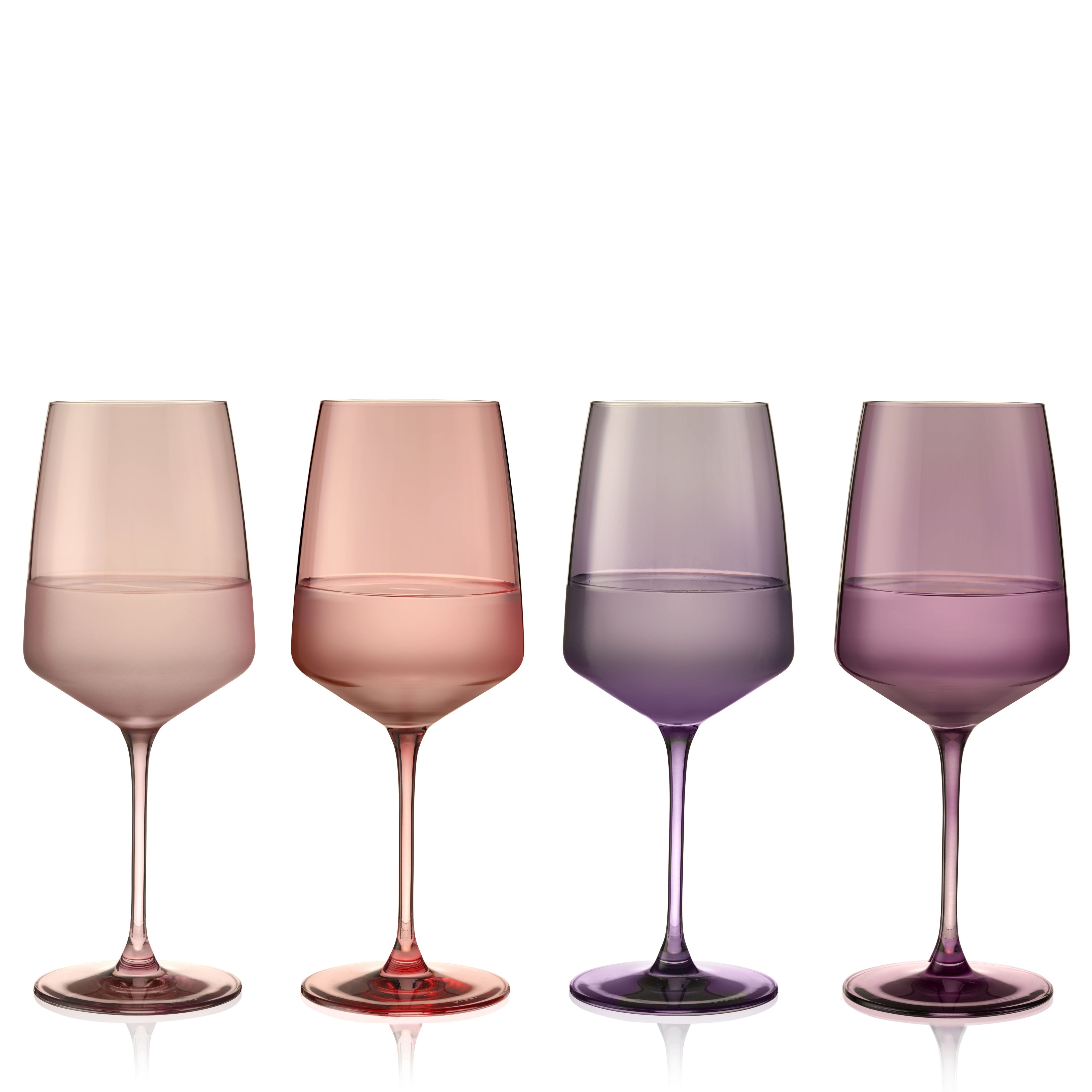 Premium Nouveau Crystal Wine Glasses Set of 4 - Elegant Moonrise Design for Red & White Wines - Perfect for Dinner Parties, Weddings & Romantic Evenings