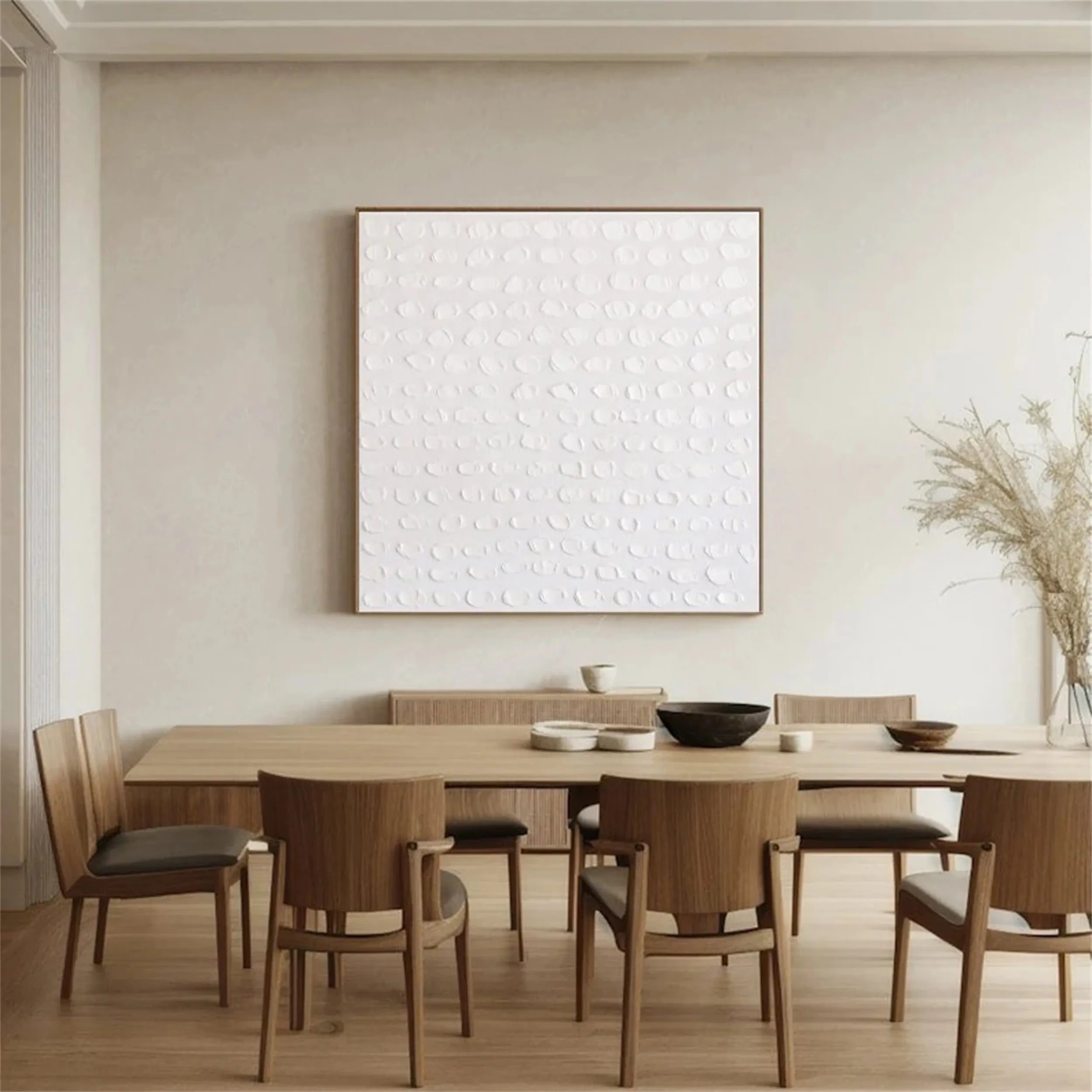 White Minimalist Textured Painting Canvas - Premium Stretched Artist Canvas for Acrylic & Oil Painting - Perfect for Home Decor, Office Wall Art & DIY Projects | #MM200