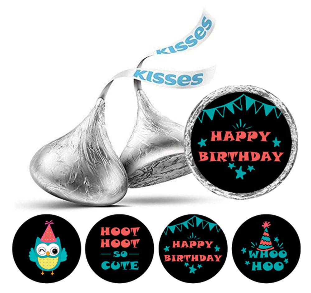 190 Pcs Birthday Stickers - DIY Chocolate Labels for Party Decor