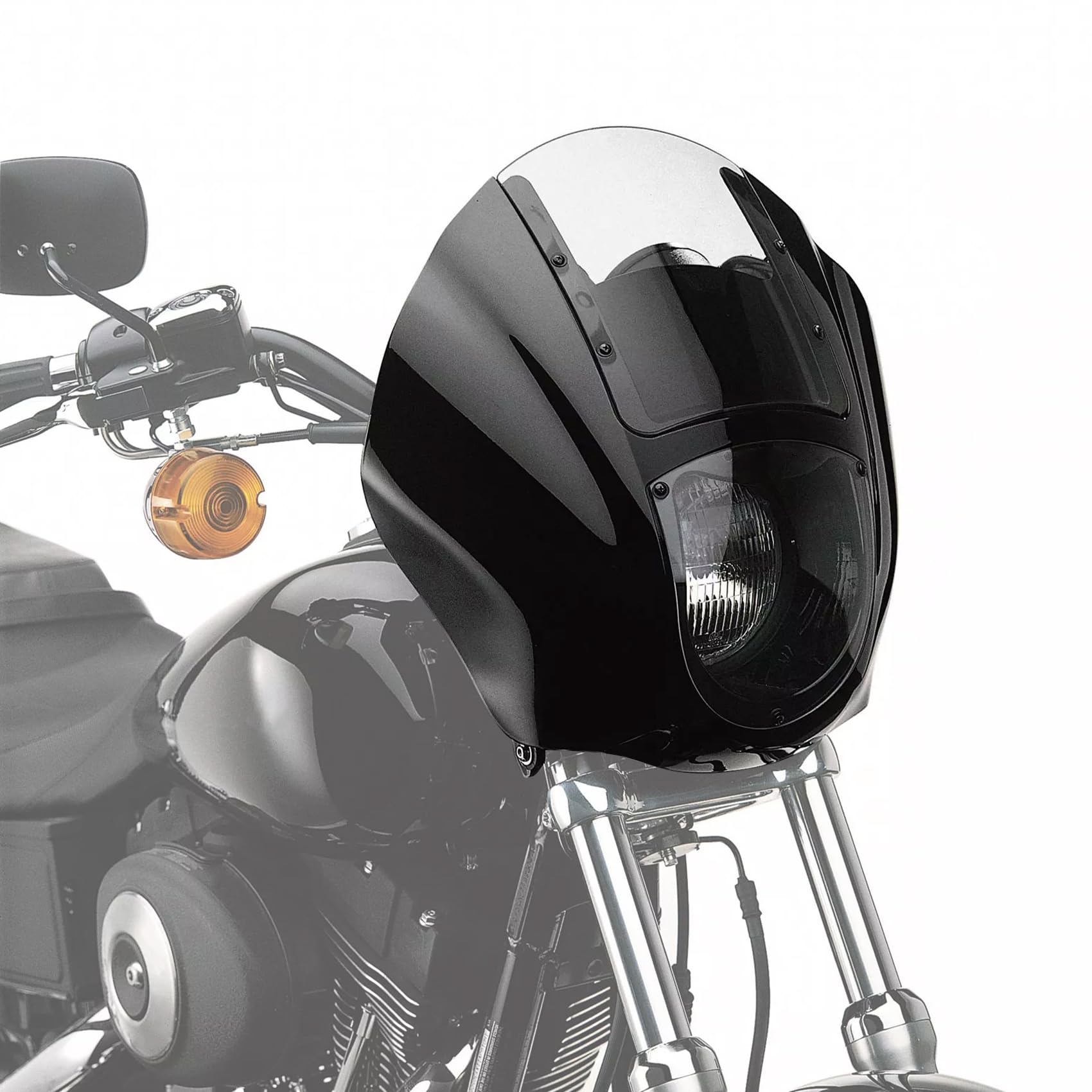 Harley Sportster XL883 XL1200 Green-L Quarter Head Fairing Windshield with 41mm Fork Clamps - Perfect for Cruising, Touring & Wind Protection