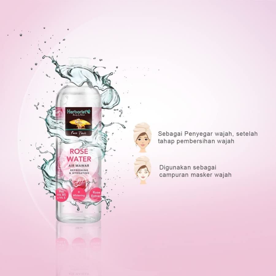 Herborist Rose Hydrating Face Toner with Rose Water - 100ml for Glowing Skin | Soothing & Moisturizing Facial Mist for Dry & Sensitive Skin | Perfect for Daily Skincare Routine & Post-Makeup Refresh