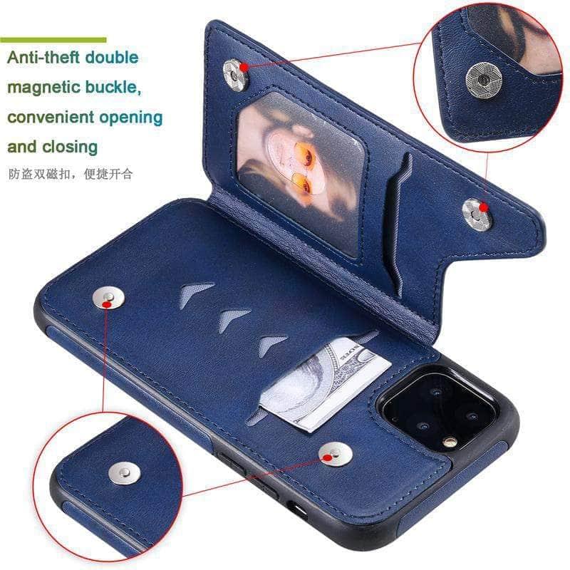 Premium Leather Card Holder Case for Apple iPhone 11 Pro Max - Slim Luxury Wallet Cover with Anti-Knock Protection | Perfect for Business Professionals & Fashion Enthusiasts | Ideal for Office, Travel, and Daily Use
