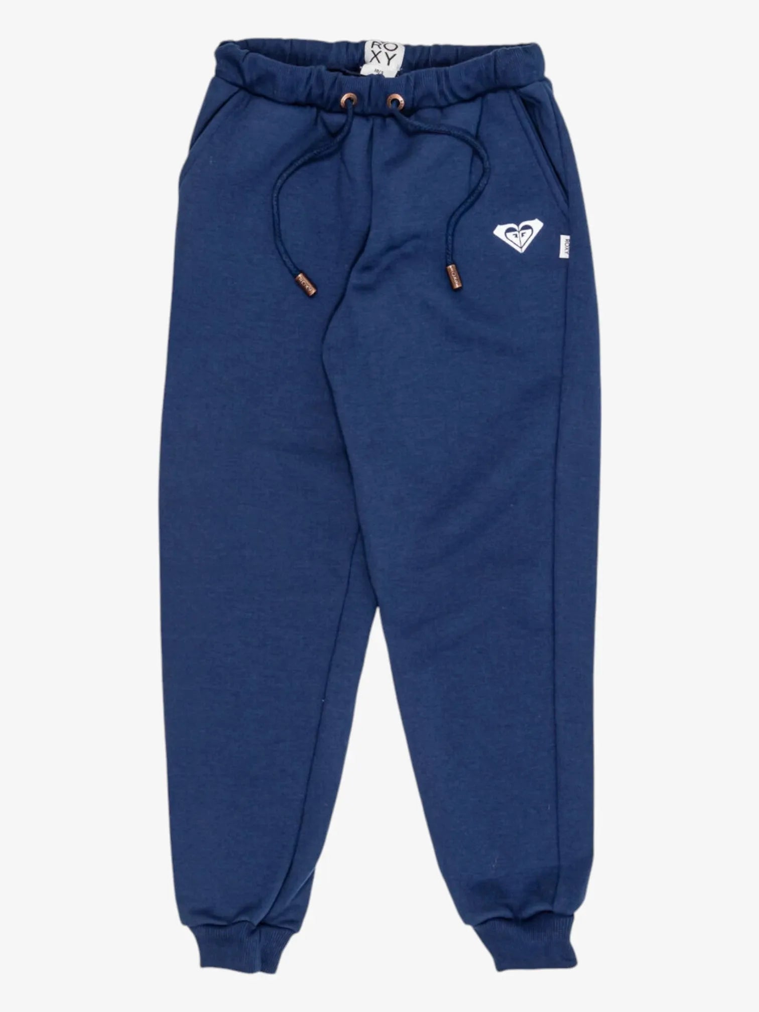 ROXY Girls' Blue Heart Print Jogger Pants - Soft Fleece-Lined Sweatpants for Kids, Comfortable & Stylish for School, Playdates & Outdoor Activities