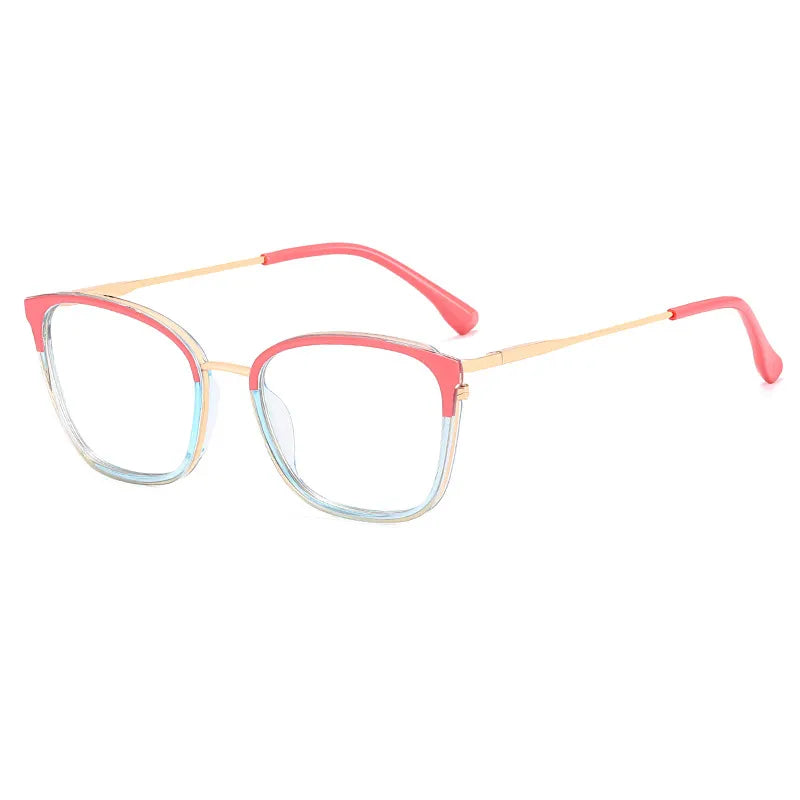 CCspace Women's Full Rim Square TR90 Titanium Eyeglasses 56863 - Lightweight & Durable Glasses for Work, Reading & Fashion