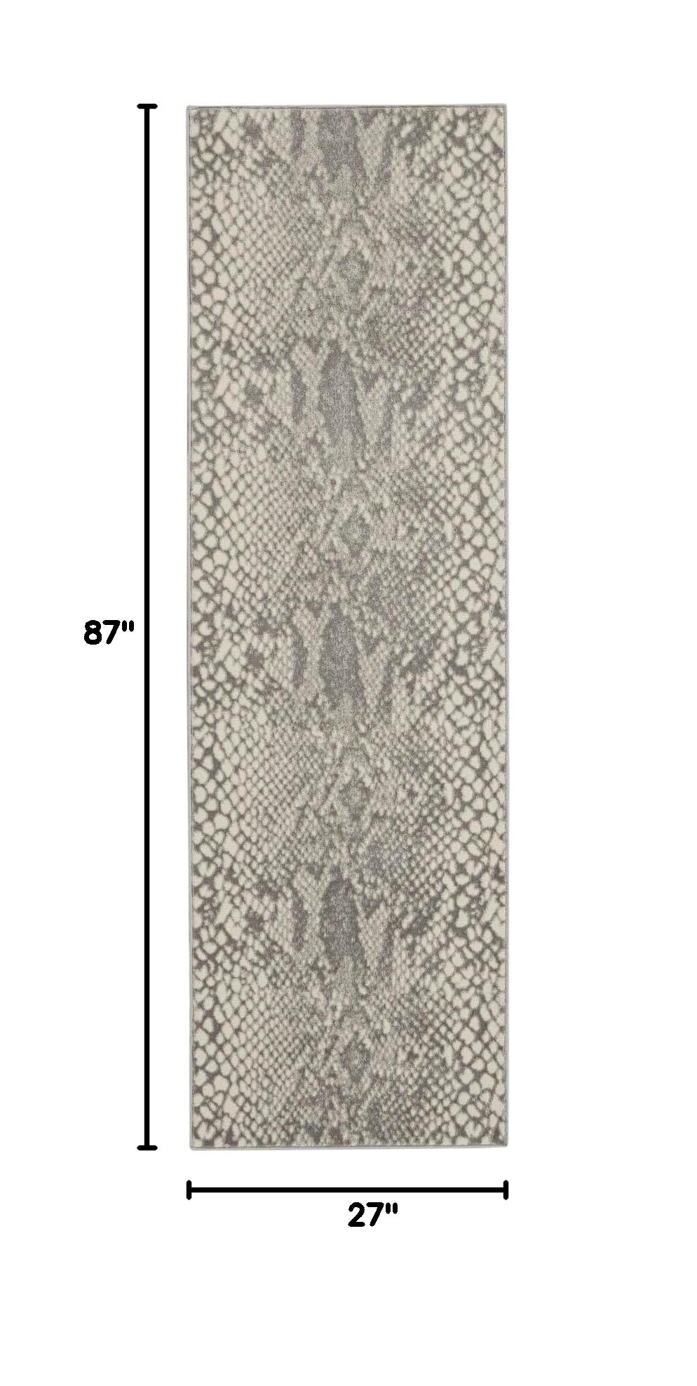 Nourison Solace Modern Animal Print Ivory/Grey 2'3