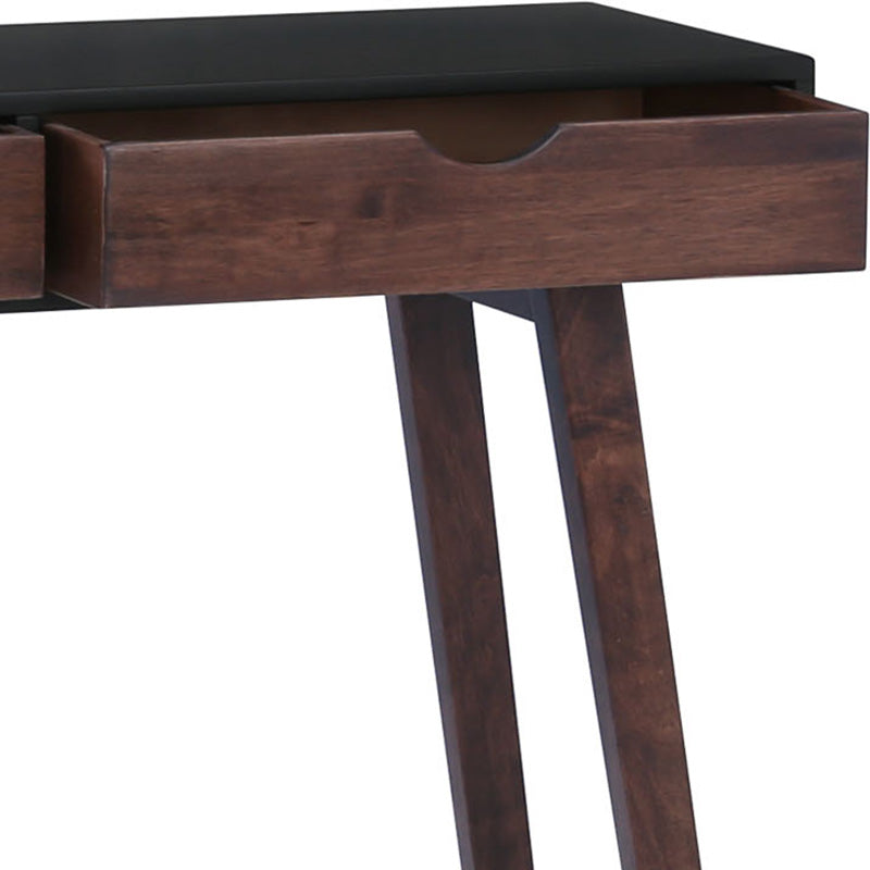 ARSENIO 35.4 Inch Walnut & Black Console Table - Entryway, Living Room, Hallway Furniture for Home Decor