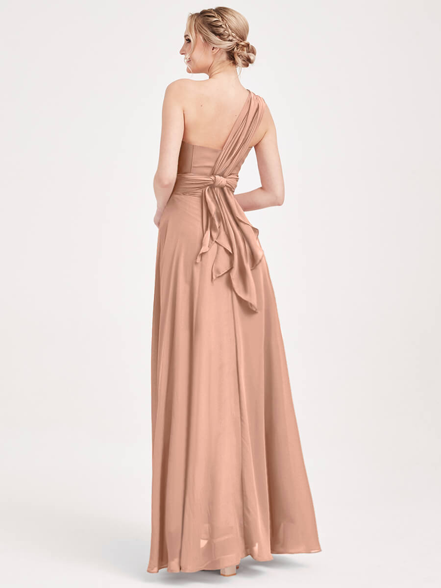 Convertible Chiffon Bridesmaid Dress - Wrap Style English Rose Maxi Gown for Weddings, Parties & Formal Events | Elegant & Versatile Long Dress for Bridesmaids, Prom & Special Occasions