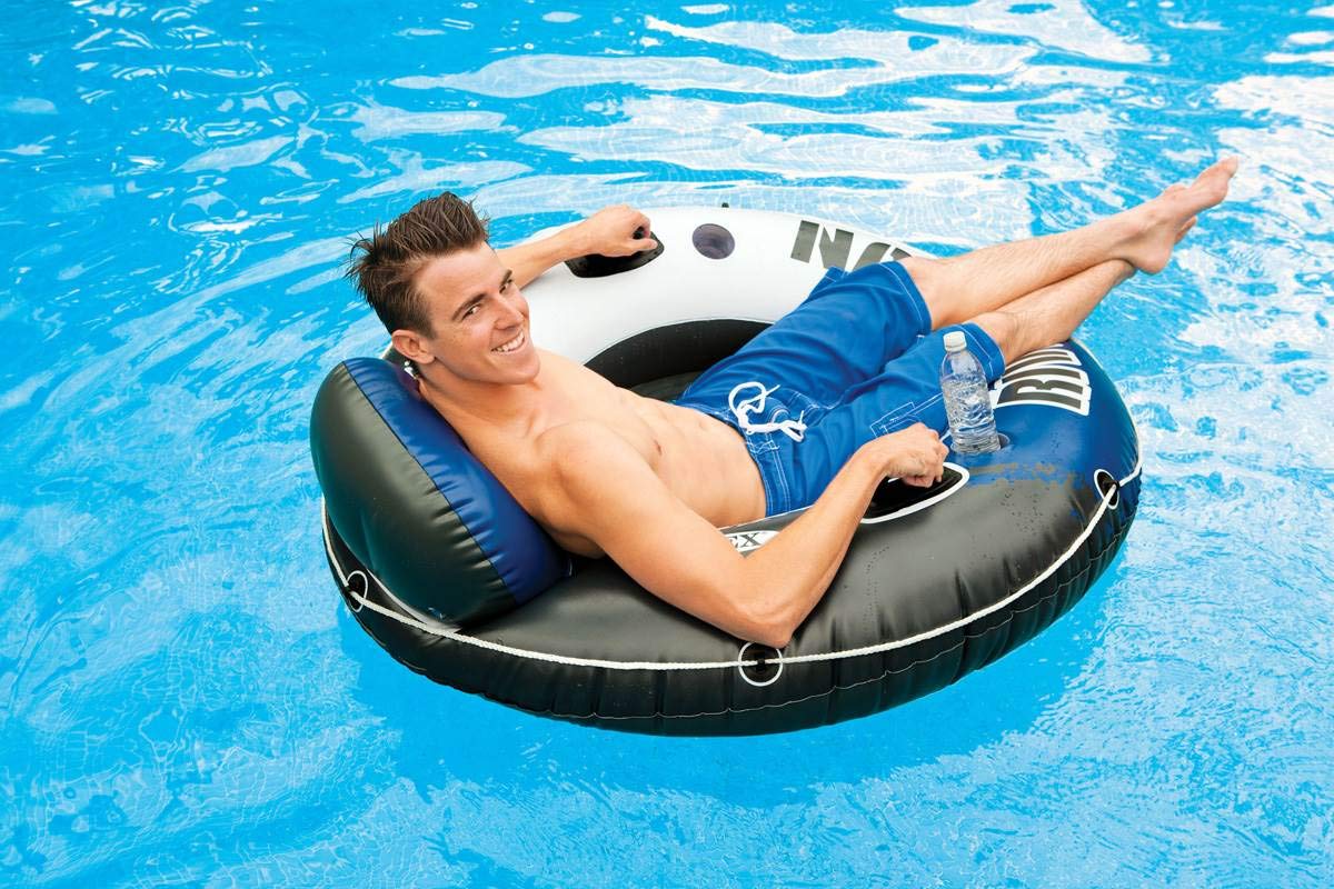 Intex River Run Inflatable Floating Tube - Heavy Duty Water Raft for Lake, River & Pool | Perfect for Relaxing, Swimming & Summer Fun
