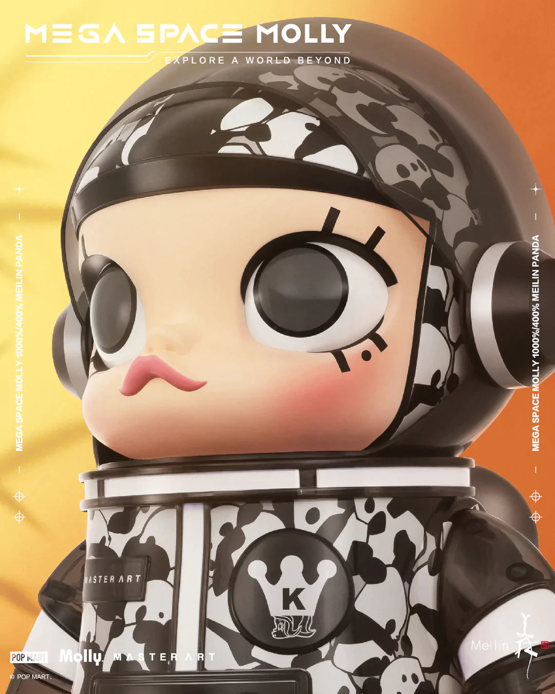 POP MART MEGA Space Molly 400% Meilin Panda Collectible Figure - Limited Edition Art Toy for Display, Gift & Home Decor