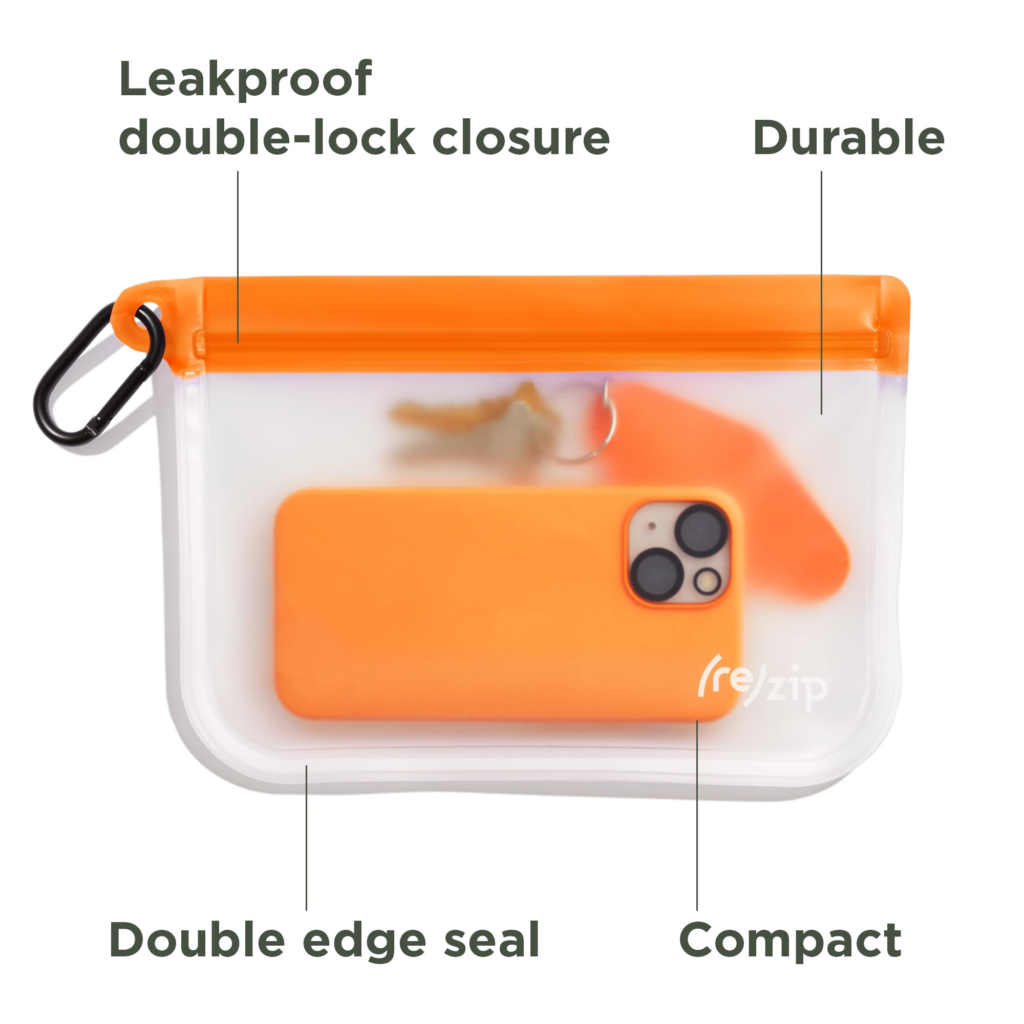(re)zip 9-Piece Zippered Travel Organization Kit Set - Gallon, Medium & Small Bags with Snack Bags & Carabiner | Compact Lightweight for Travel, Camping, Office & Daily Use | Perfect for Snacks, Documents, Toiletries, Cosmetics & Electronics