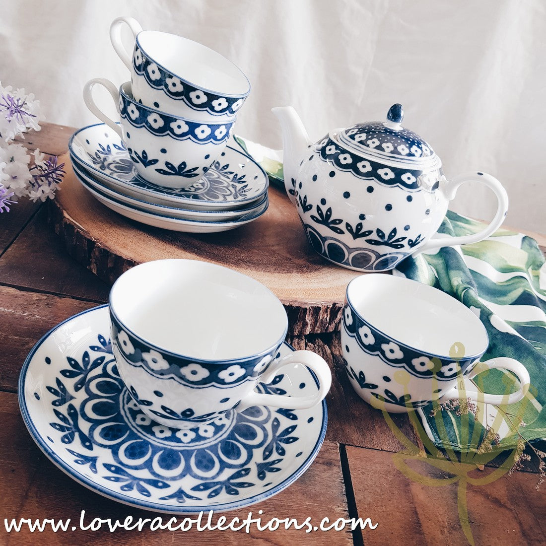 Awasaka Japan Blue and White Polka Dot Dessert Plates Set - 3 Piece Ceramic Bowls for Desserts, Snacks, Condiments | Elegant Tea Party, Japanese Dining, Home Decor