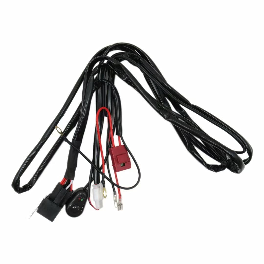 12V 40Amp LED Light Bar Wiring Harness Kit with ON/OFF Switch & 16AWG Fuse Relay - Universal for Driving Lights, Fog Lights, Work Lights - Perfect for Off-Road Trucks, ATVs, UTVs & Marine Applications