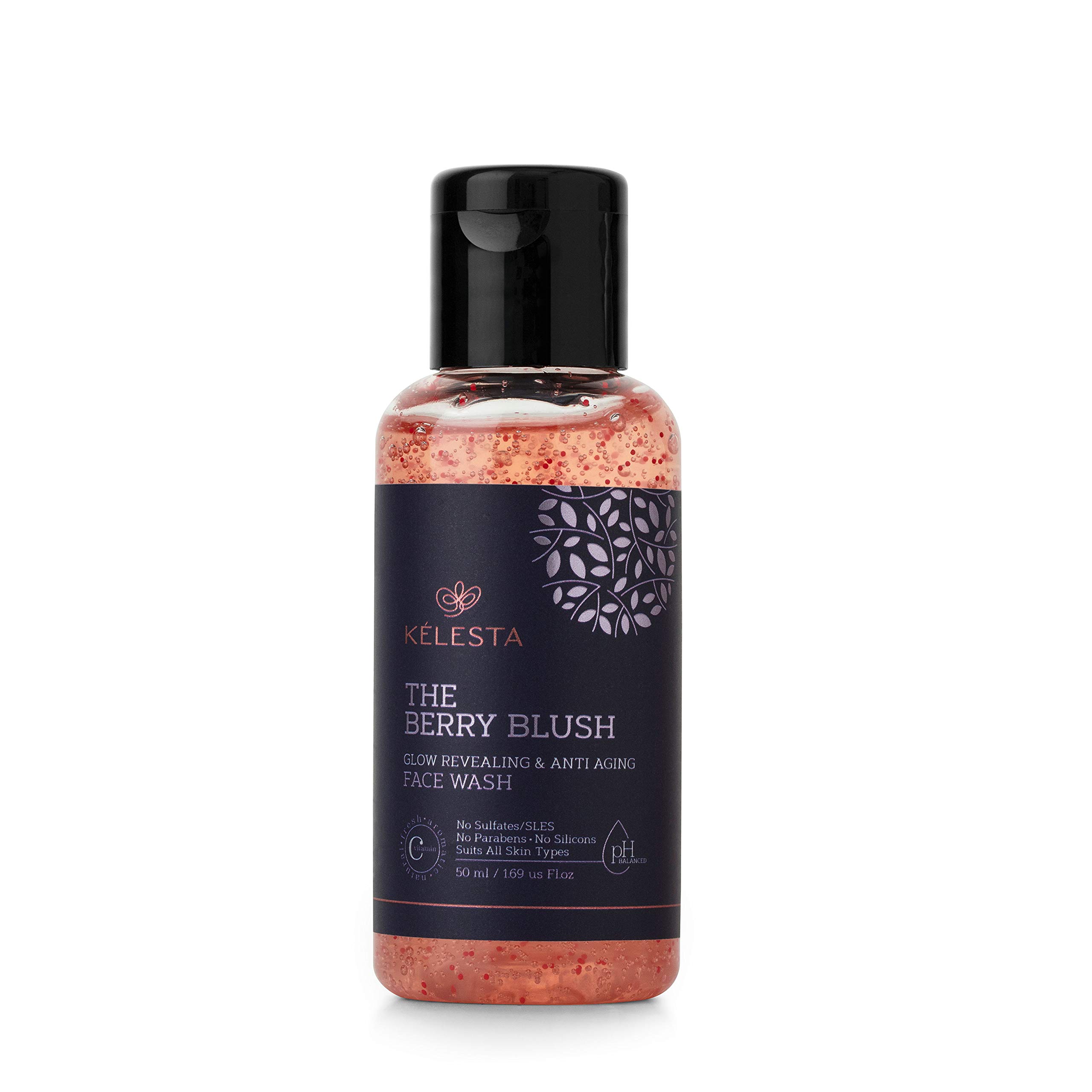 KELESTA Vitamin C Berry Blush Face Wash - Soothing & Calming Facial Cleanser for Brightening & Deep Cleansing - Paraben Free, Sulfate Free, Silicone Free (50ml) - Perfect for Morning & Night Skincare Routine