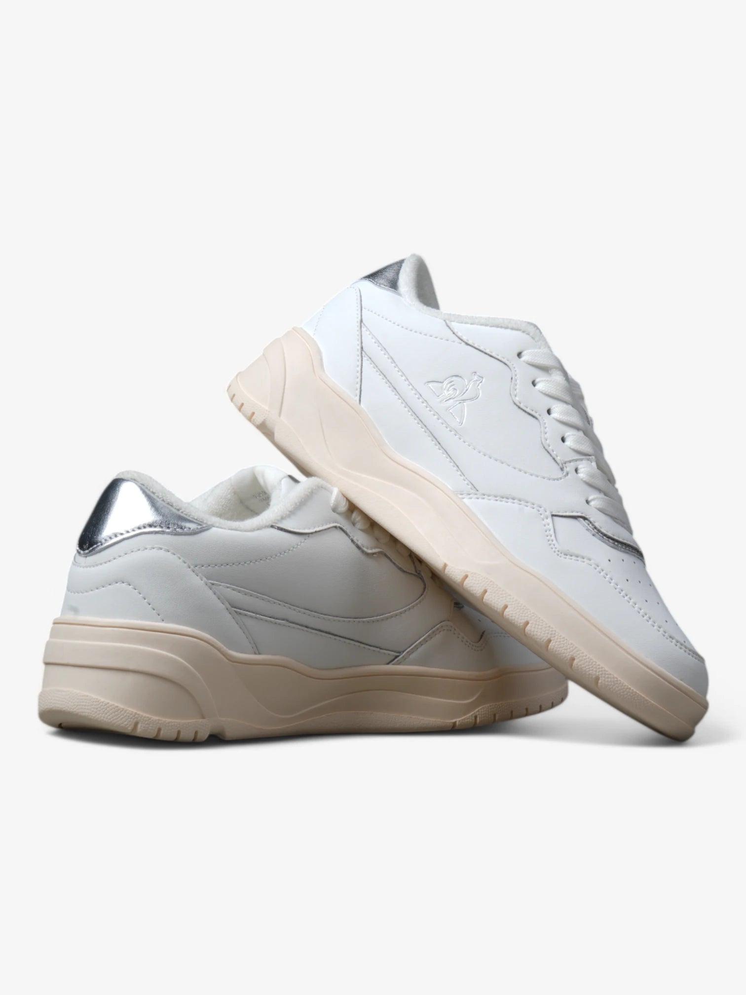 Le Coq Sportif Alma White Silver Sneakers - Stylish & Comfortable for Running, Walking & Casual Wear