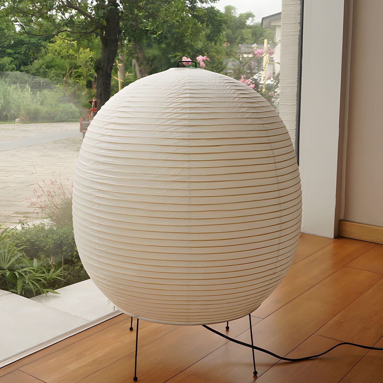 Handmade Rice Paper Lantern Table Lamp - Asian Style Decorative Lighting for Bedroom, Living Room & Dining Room - Perfect for Boho, Zen & Home Decor