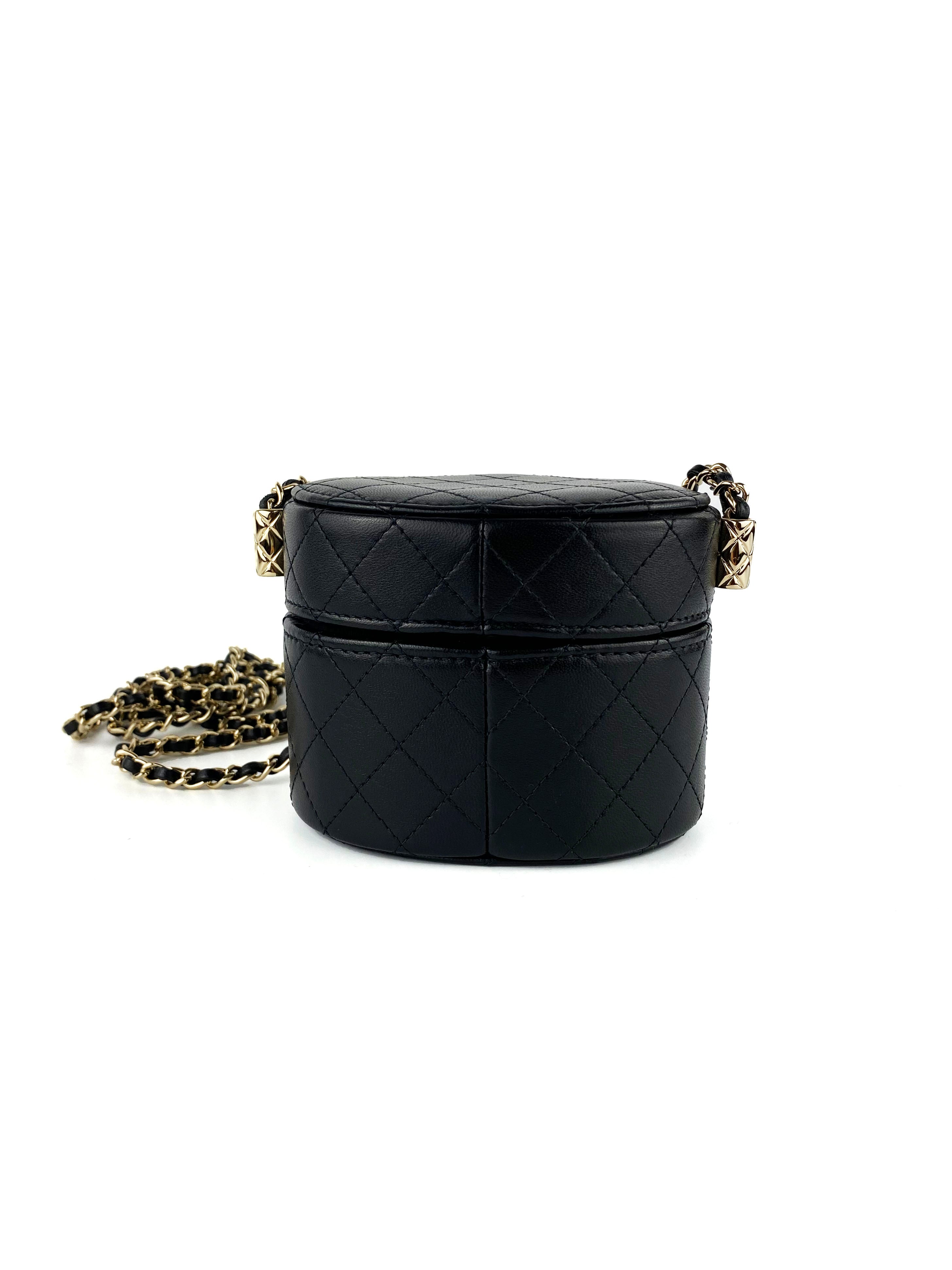 Chanel Black Quilted Caviar Leather Vanity Clutch Box Bag - Luxury Women's Evening Purse for Parties, Weddings & Special Occasions