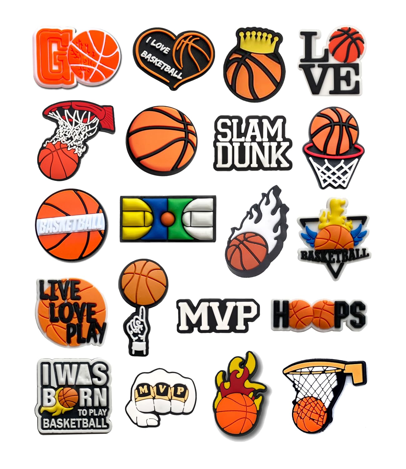 Sports Ball Charms for Crocs Shoes - Baseball, Basketball, Soccer, Football, Softball & Volleyball Shoe Accessories - Perfect for Shoe Jewelry, Wristbands & Party Gifts - Great for Sports Fans, Team Spirit & Game Day Outfits