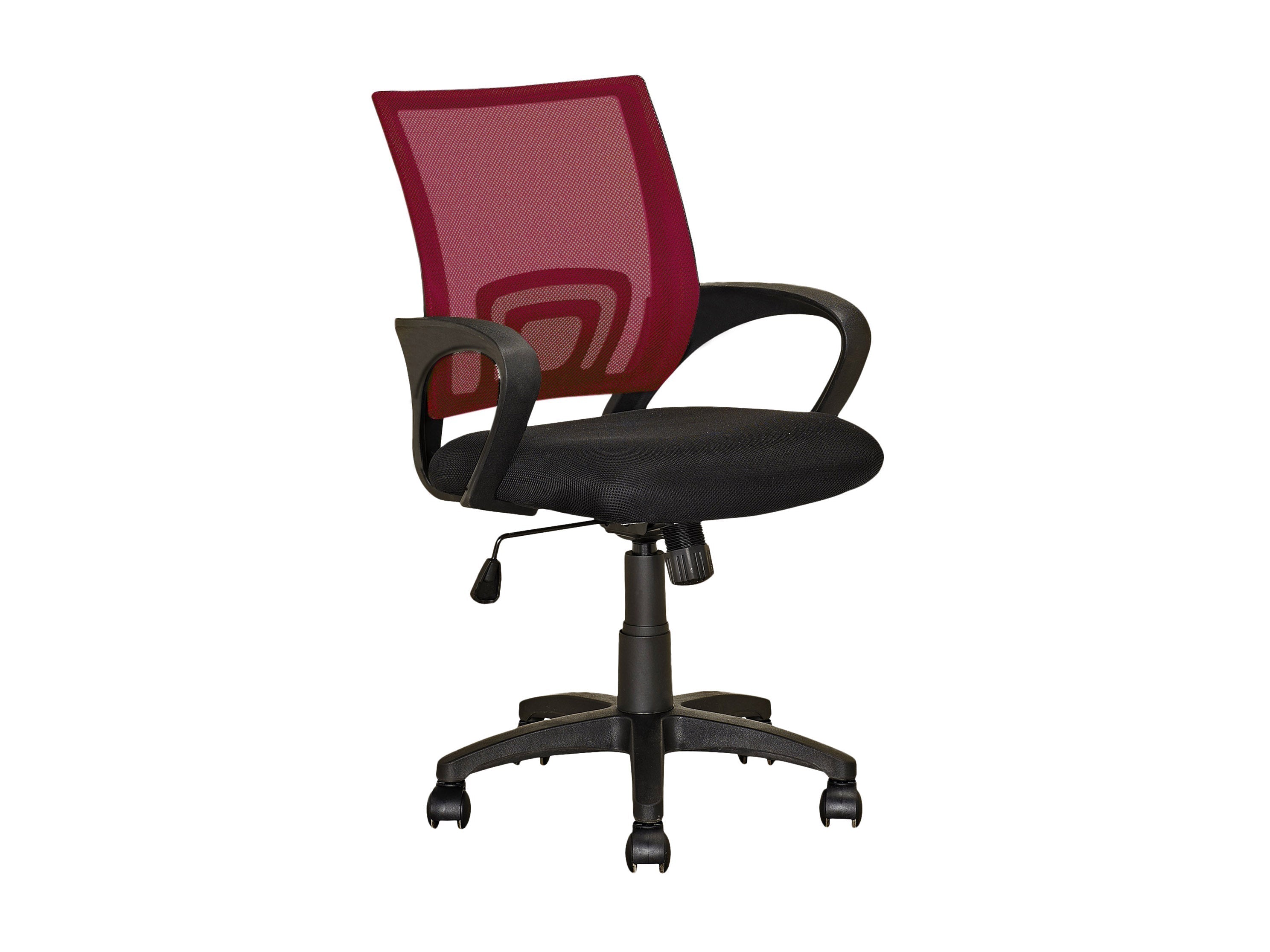 Ergonomic Maroon Mesh Back Office Chair with Adjustable Height - Comfortable Desk Chair for Home & Office Workspaces