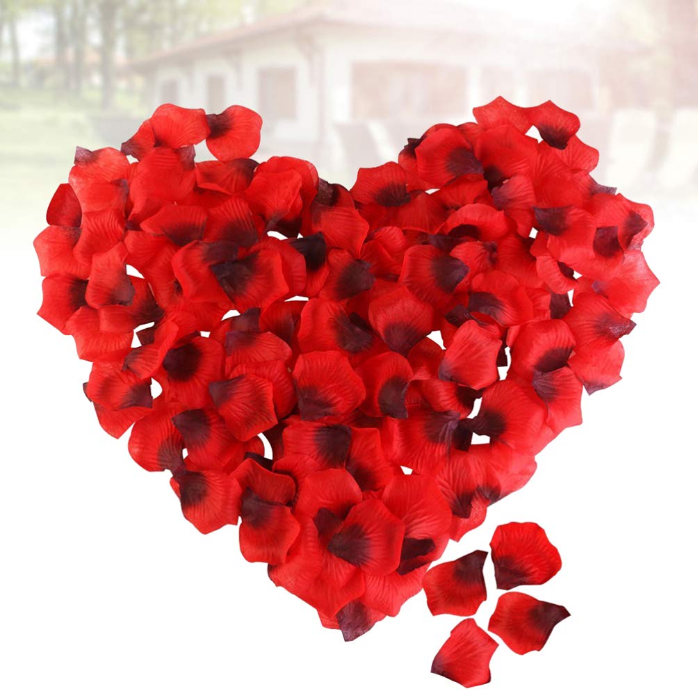Amosfun 3000pcs Artificial Rose Petals - Fake Flower Petals for Wedding Decor, Bridal Shower, Romantic Party Scatter, Birthday Celebration & Home Decoration