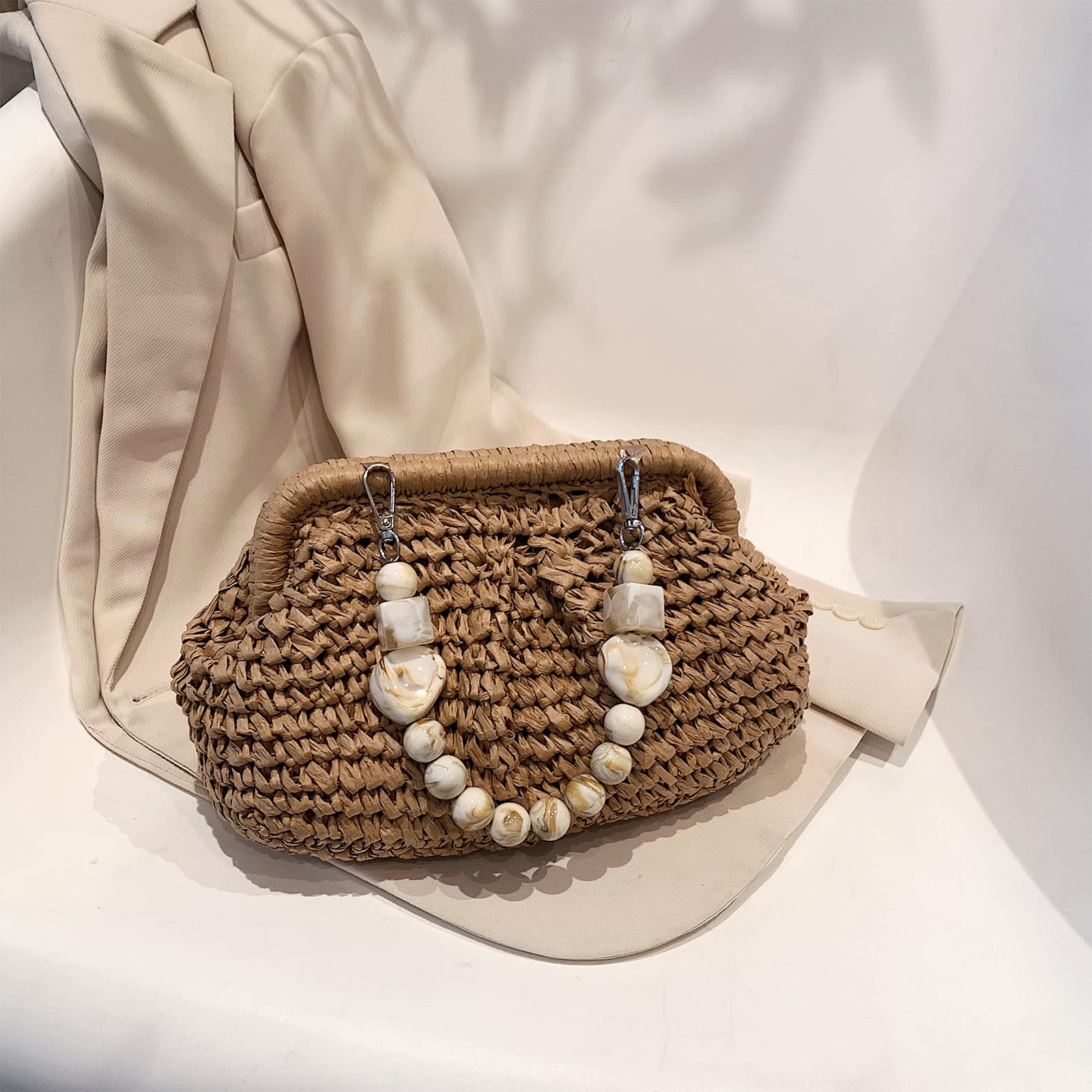 Women's Straw Clutch Purse - Woven Beach Bag for Summer Outings